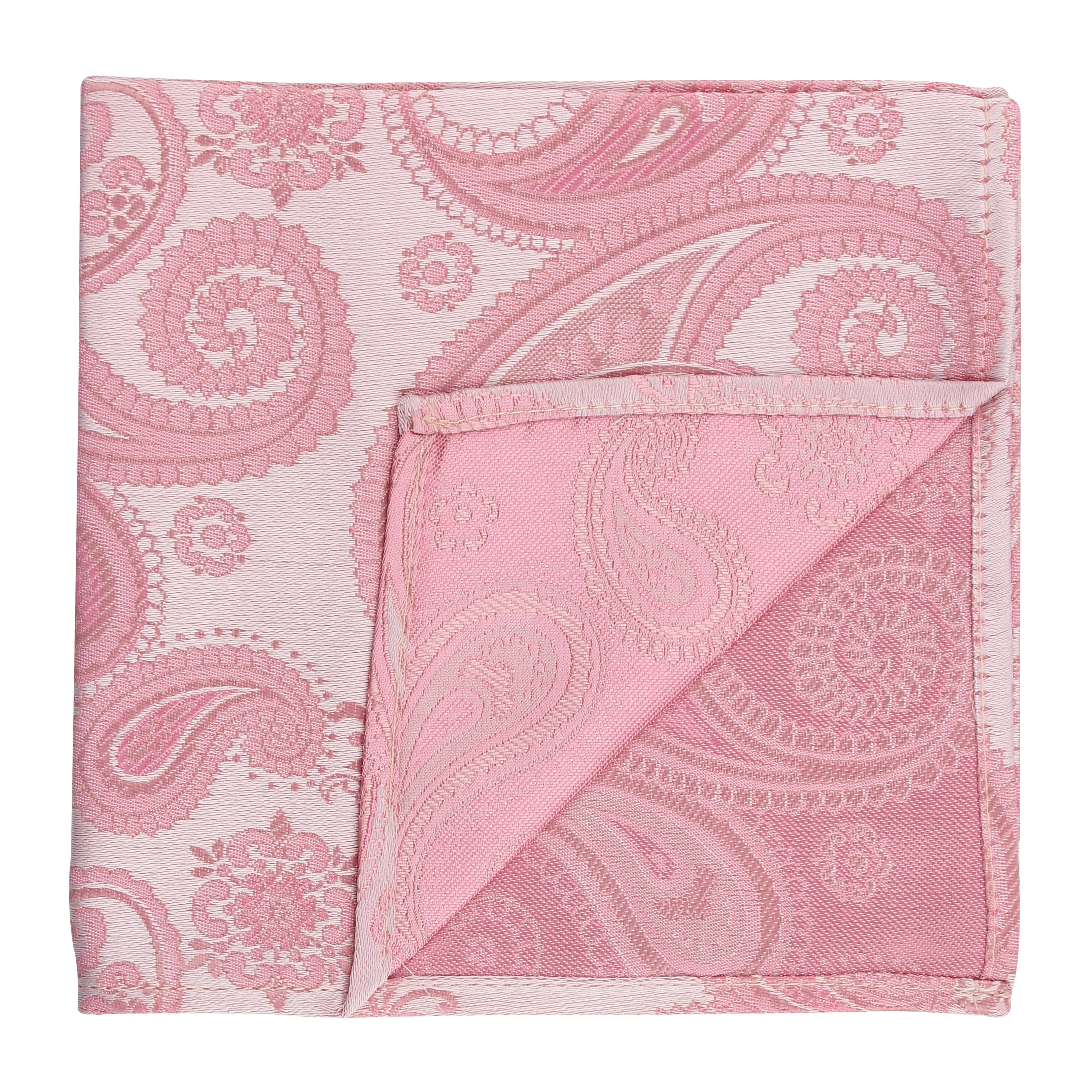 Kovove Pleasing Pink Paisley Pocket Square For Men