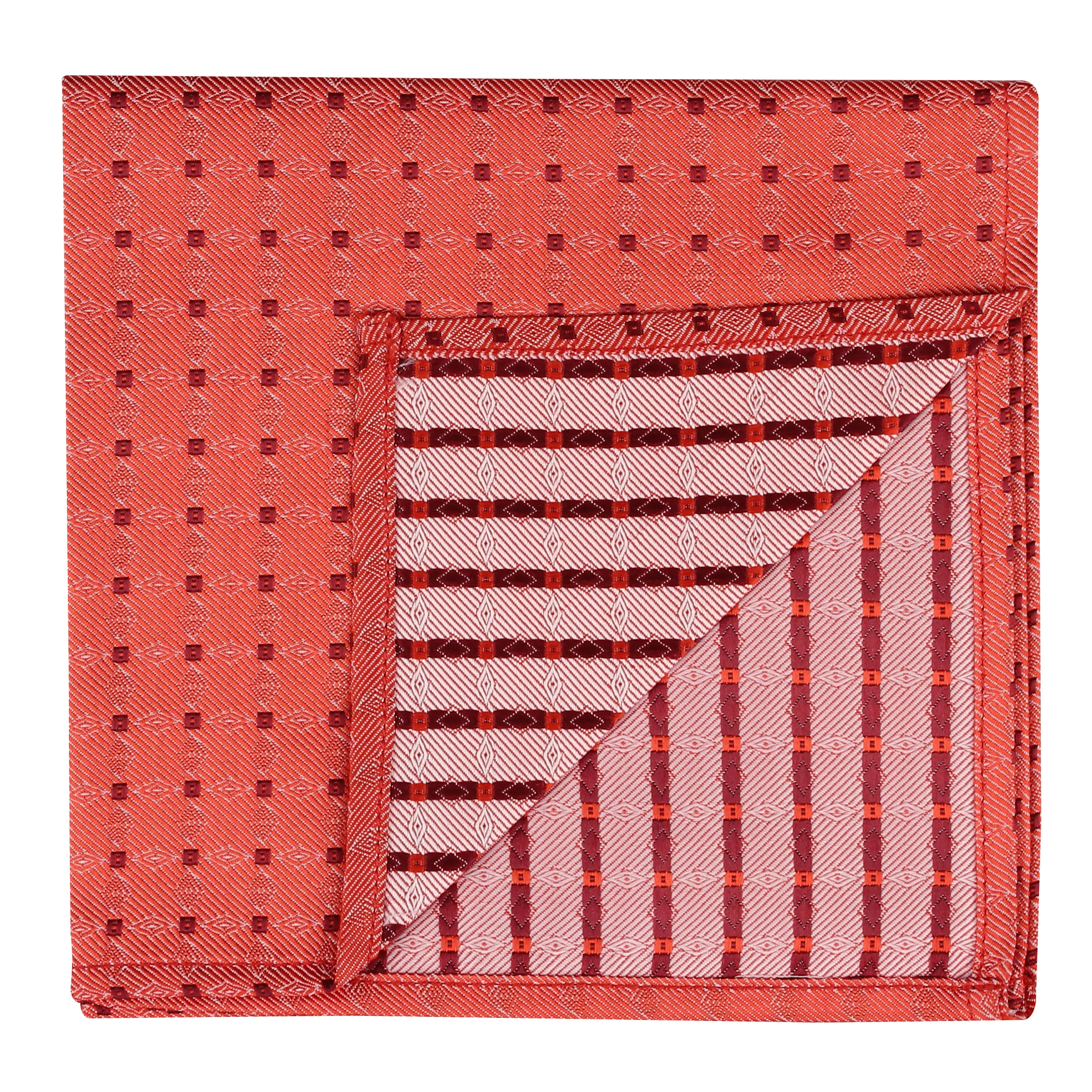 Kovove Pleasing Red Polka Print Pocket Square For Men