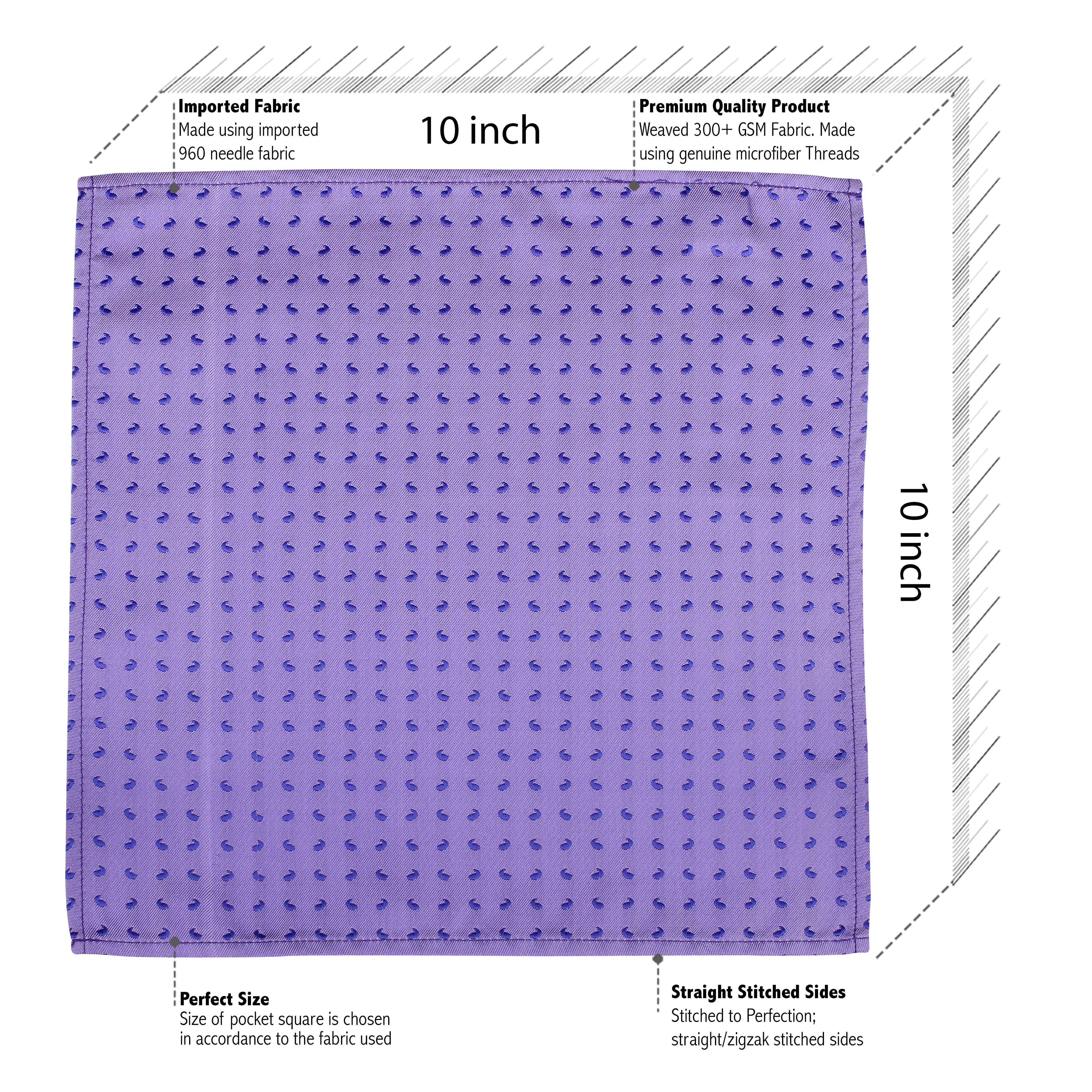 Kovove Purple Abstract Pocket Square For Men