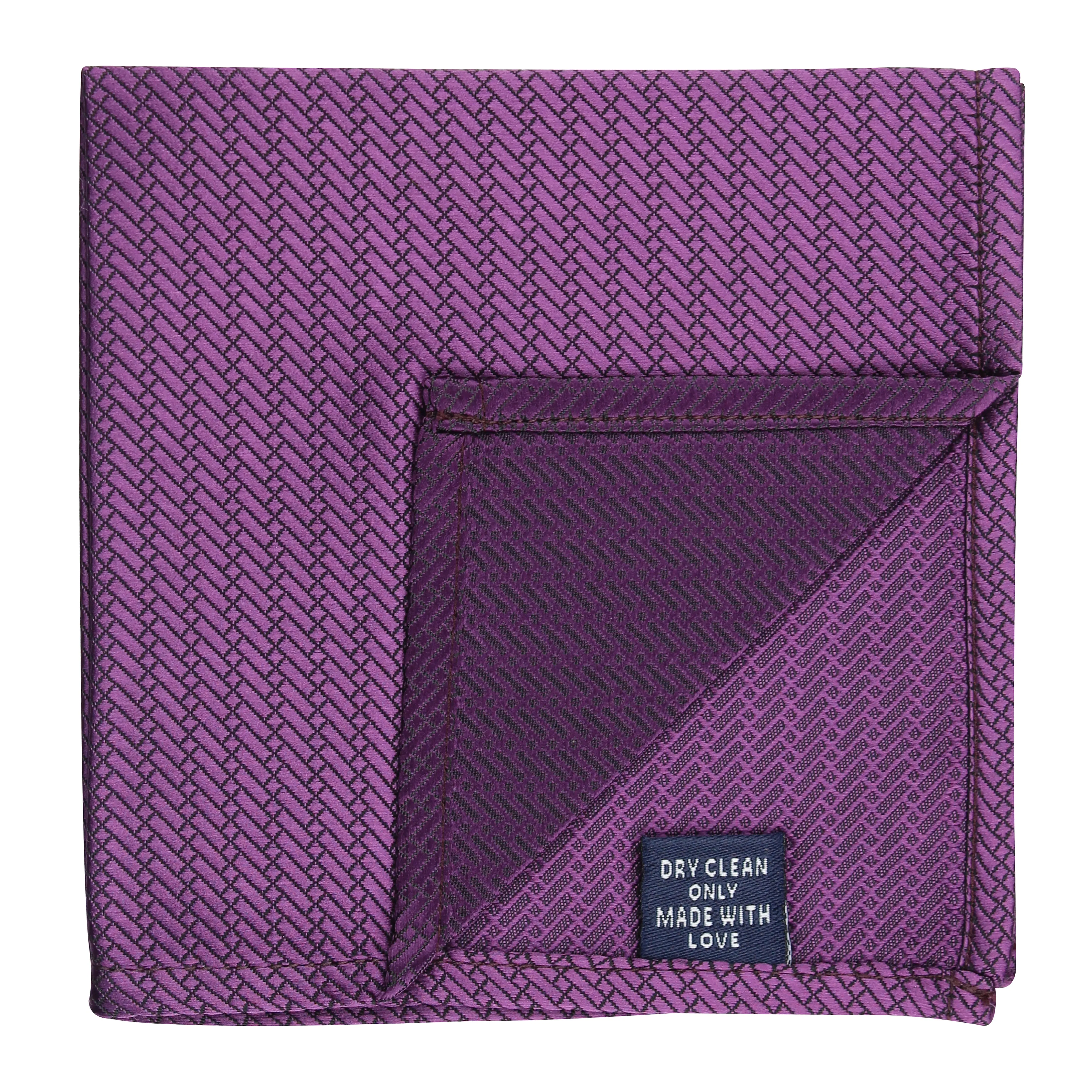 Kovove Purple Self Design Pocket Square For Men