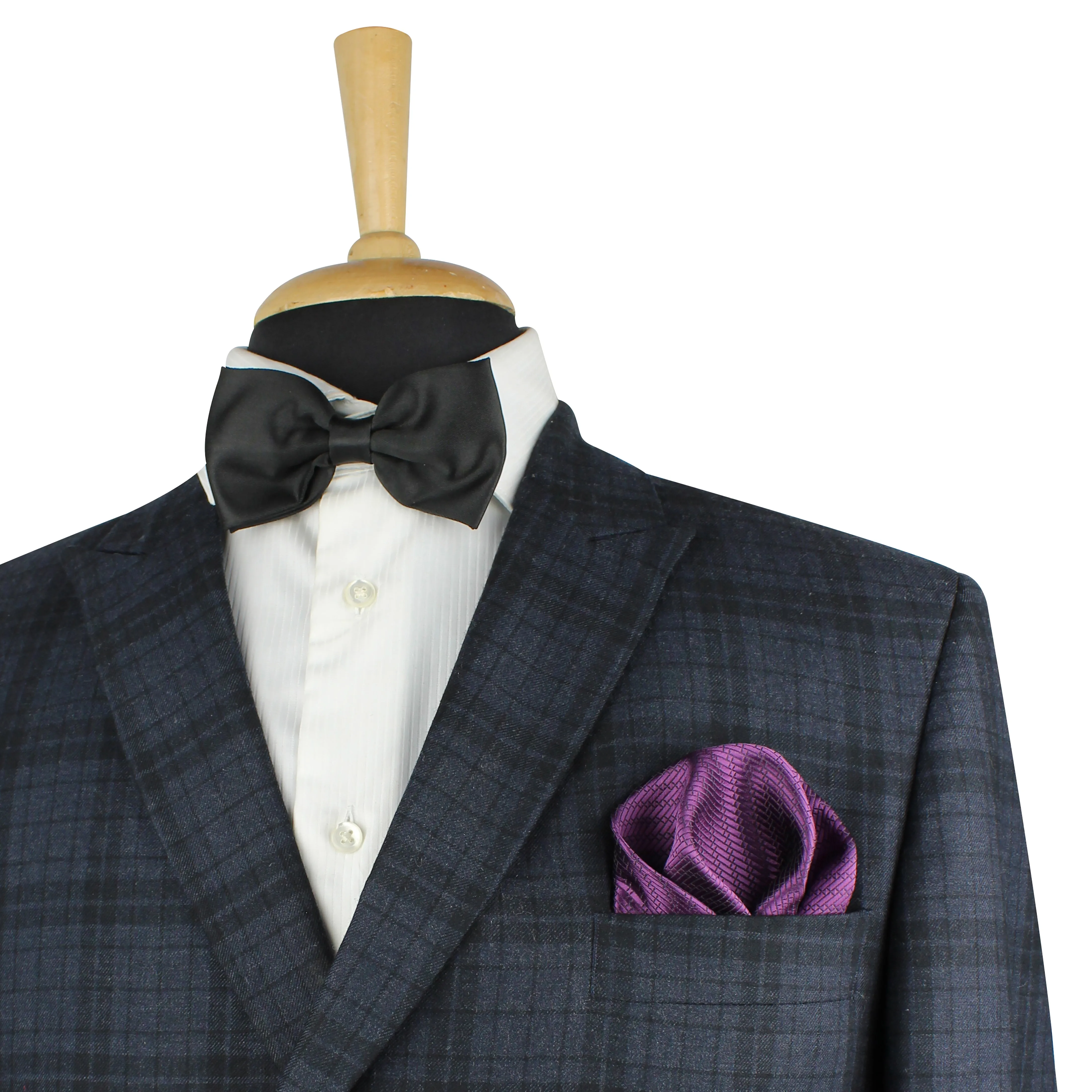 Kovove Purple Self Design Pocket Square For Men