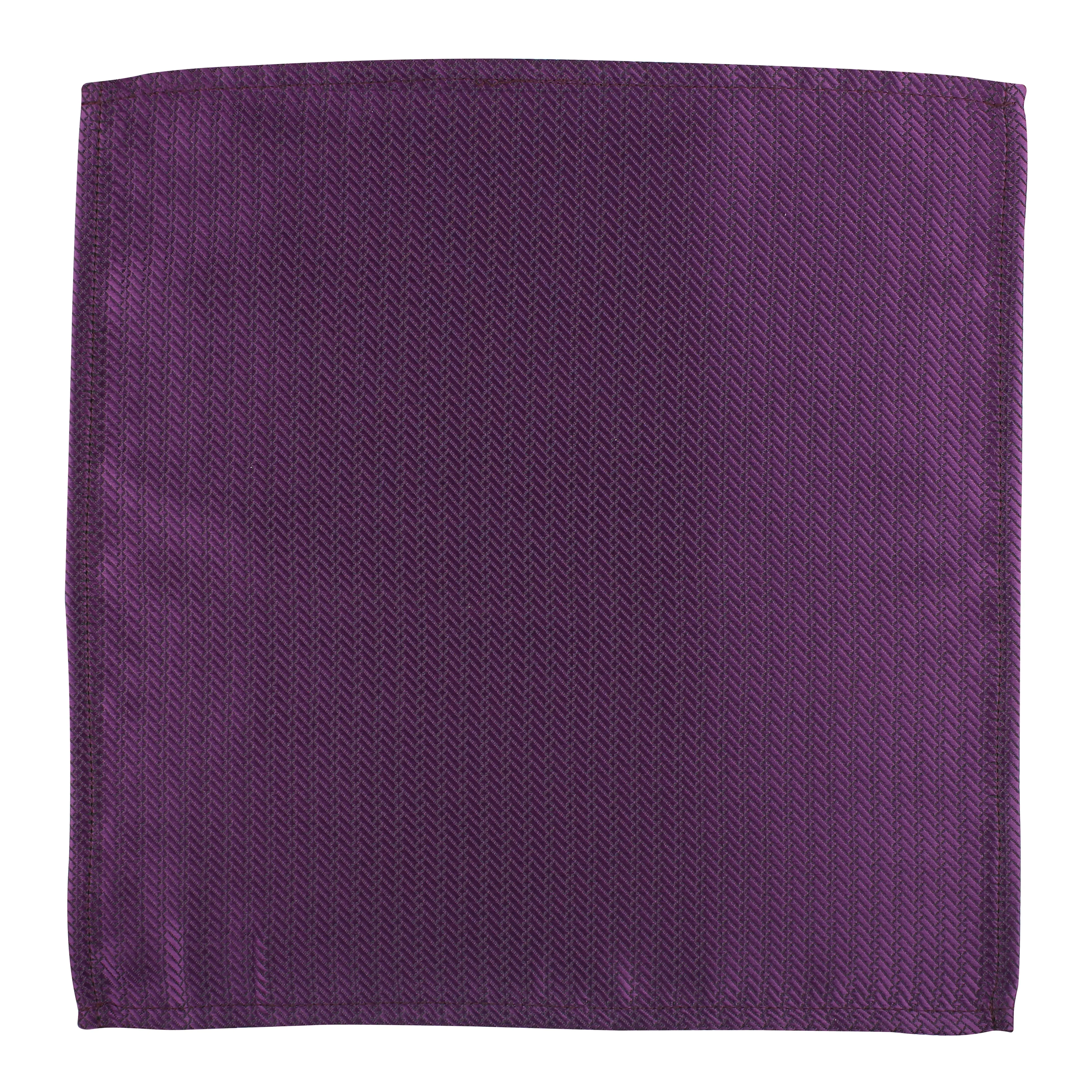 Kovove Purple Self Design Pocket Square For Men