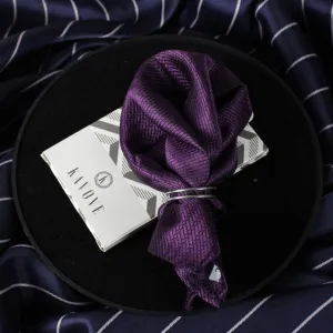 Kovove Purple Self Design Pocket Square For Men