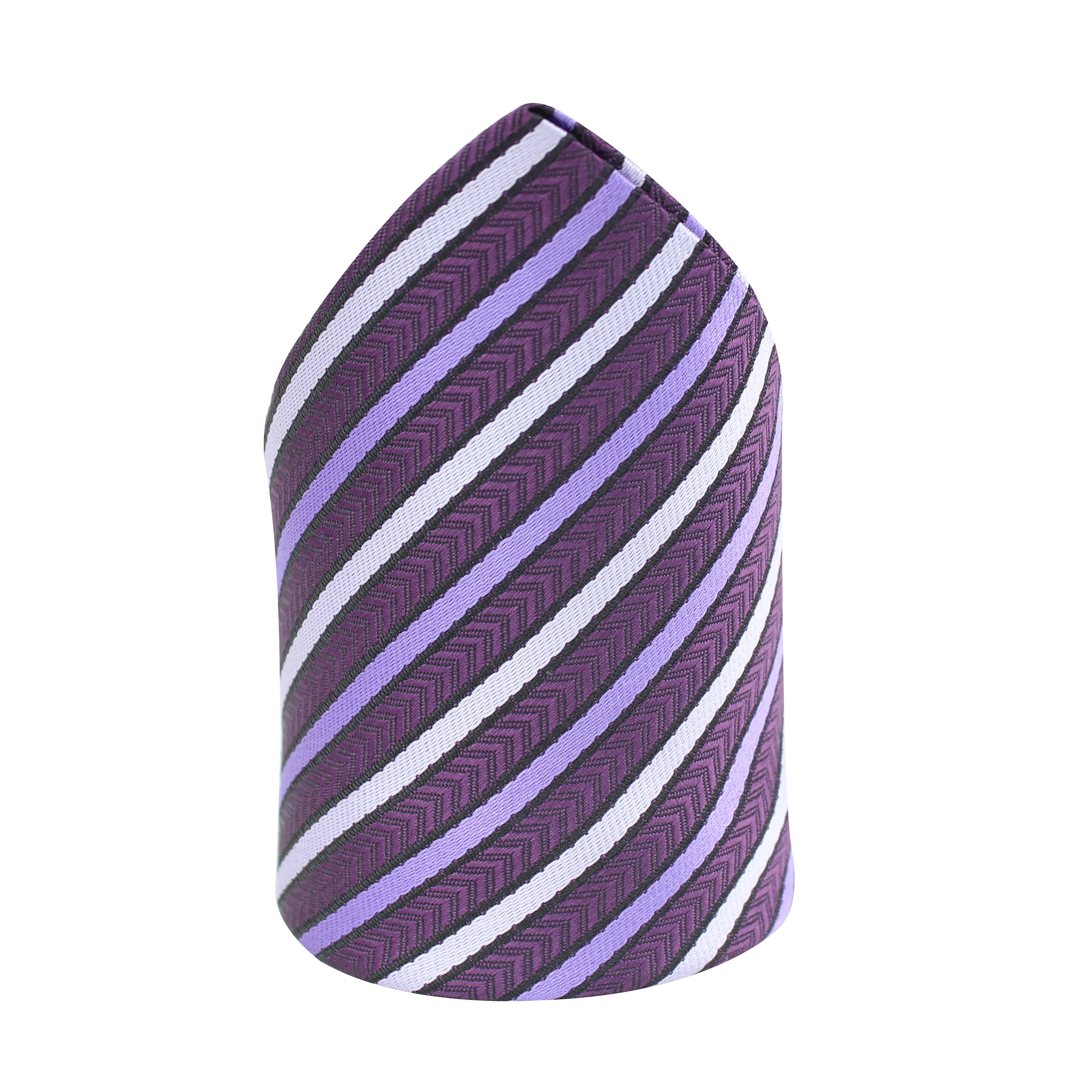 Kovove Purple Striped Pocket Square For Men