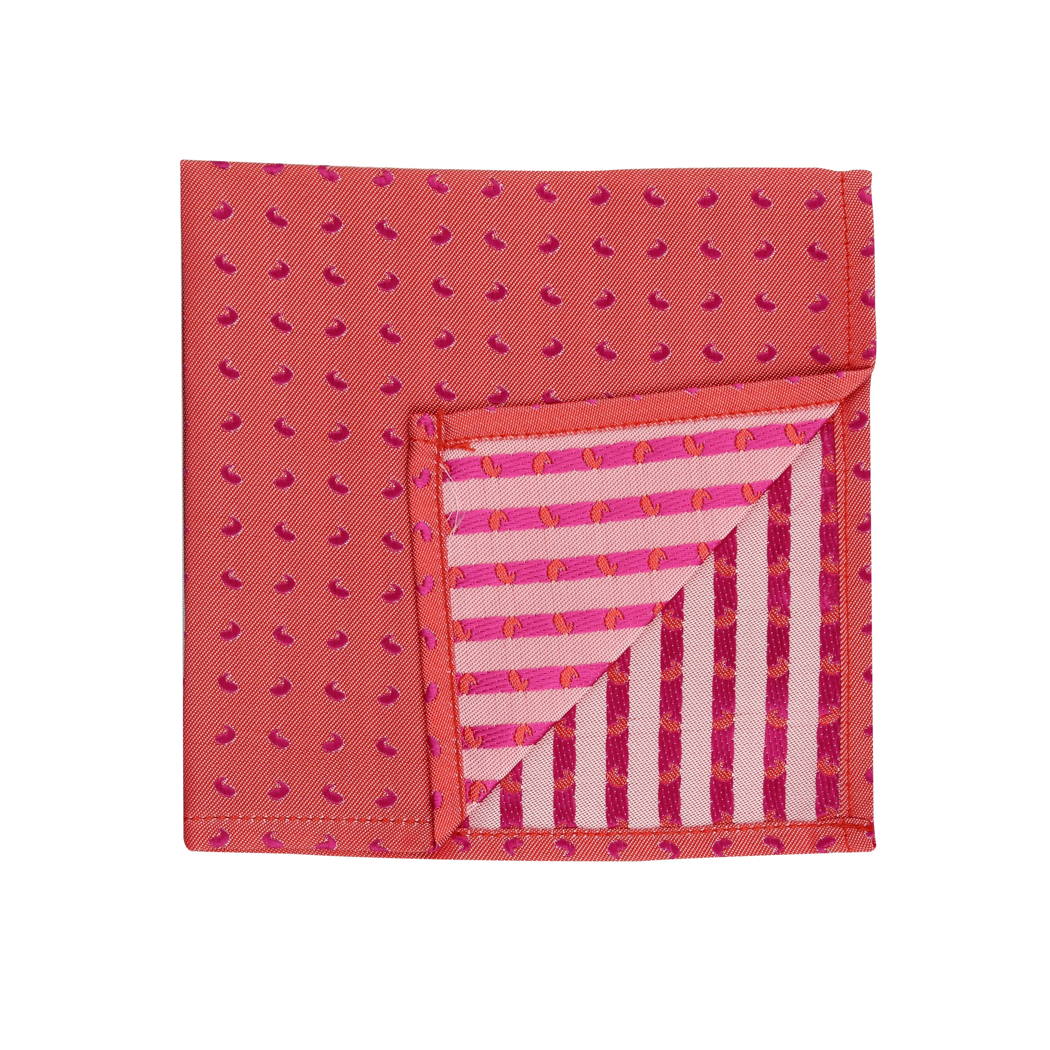 Kovove Red Abstract Pocket Square For Men