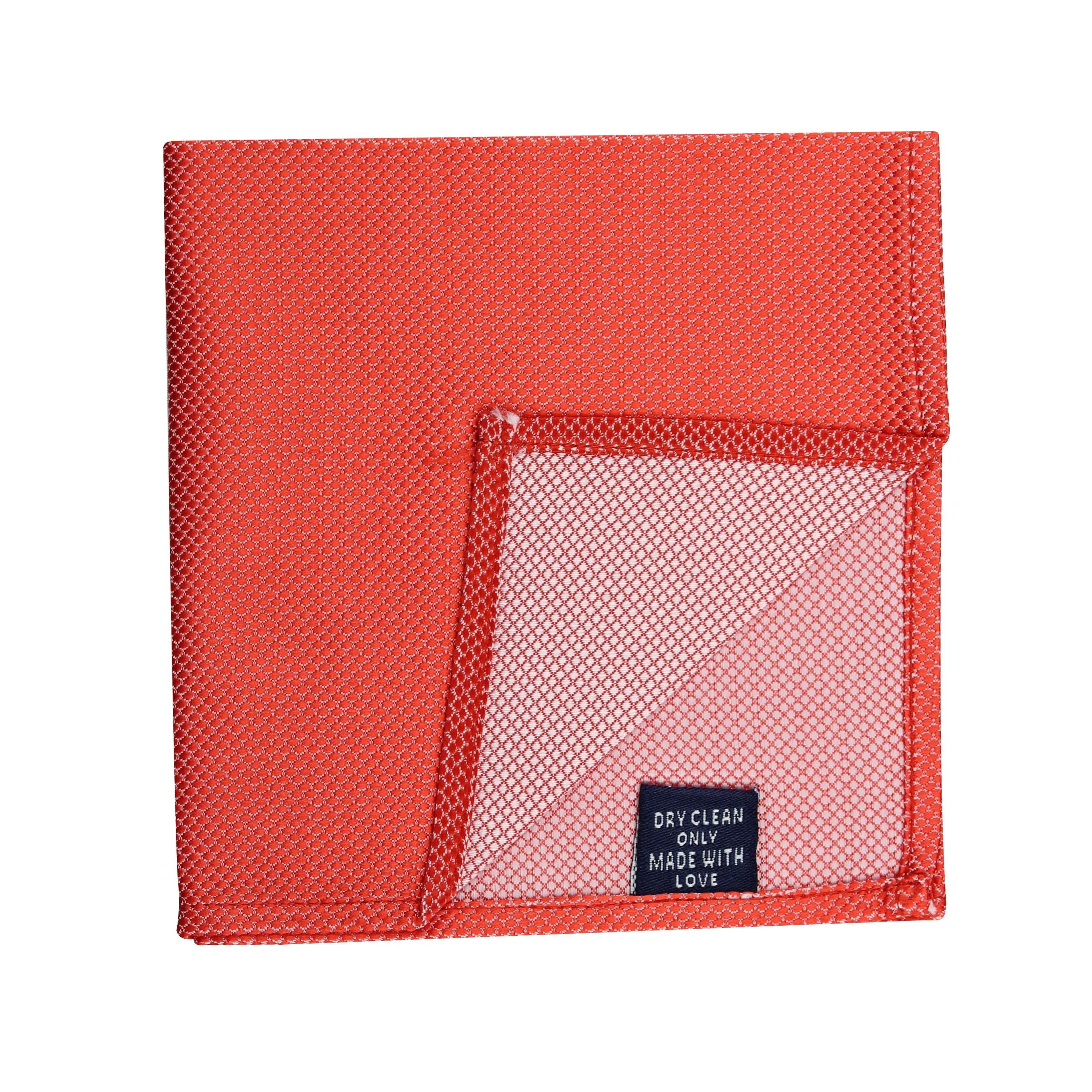 Kovove Red Self Design Pocket Square For Men