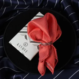 Kovove Red Self Design Pocket Square For Men