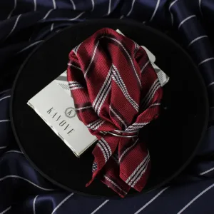 Kovove Red Striped Pocket Square For Men