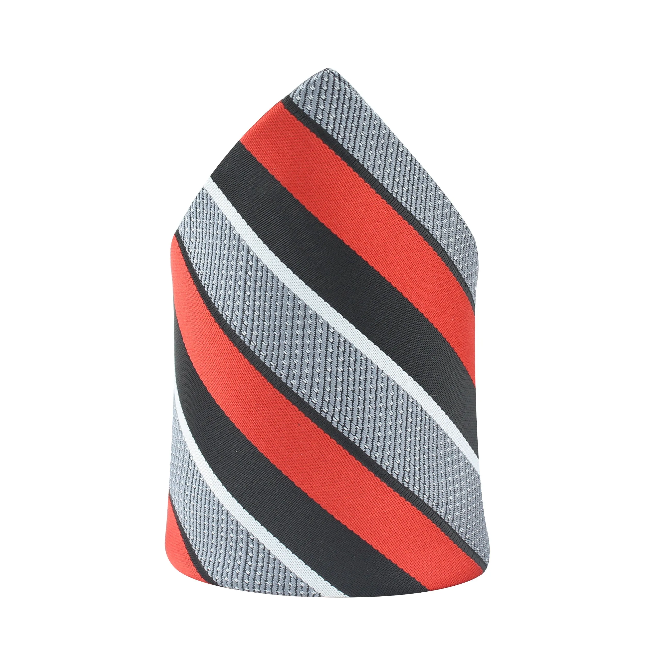 Kovove Refreshing Black & Red Striped Pocket Square For Men