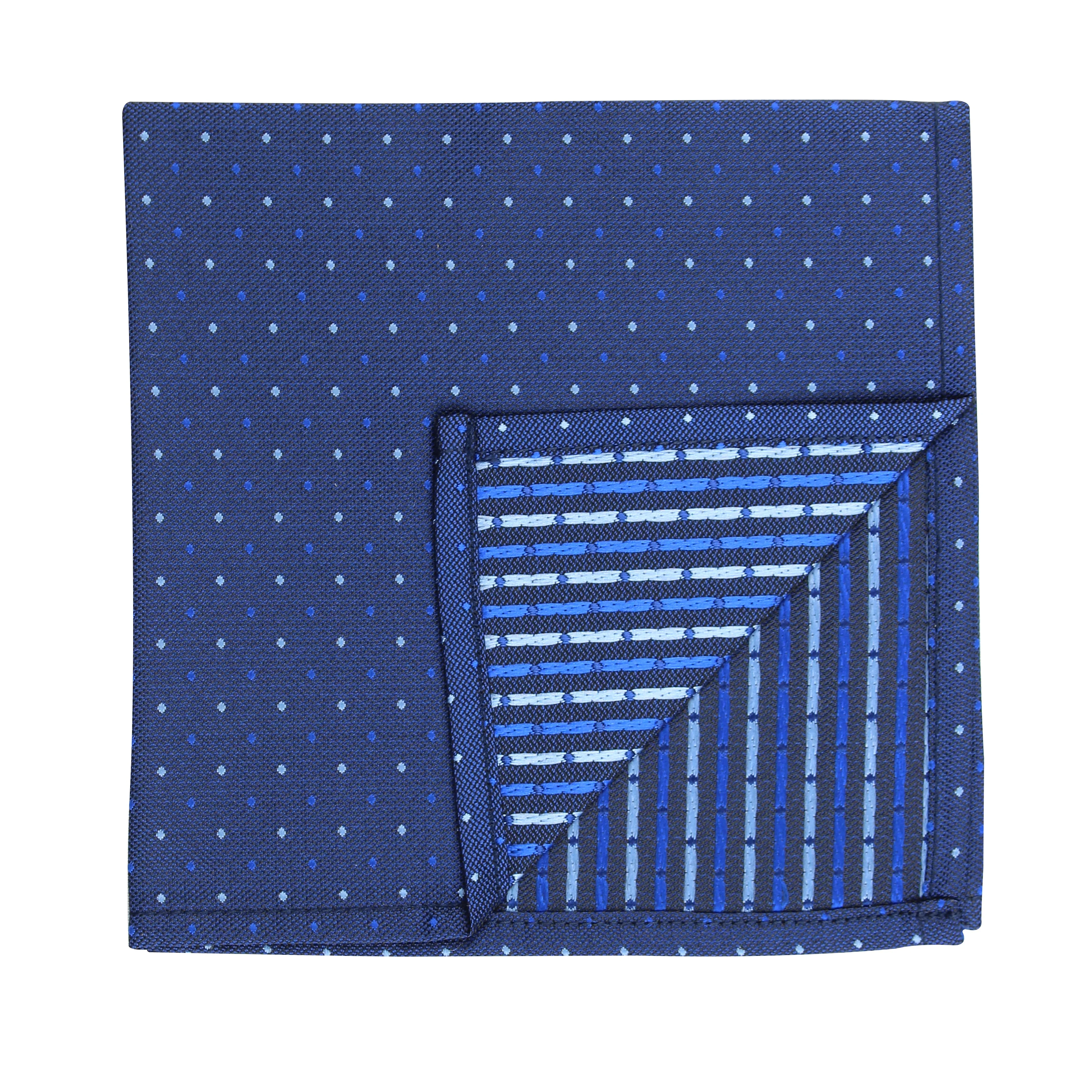 Kovove Refreshing Blue Polka Dot Pocket Square For Men