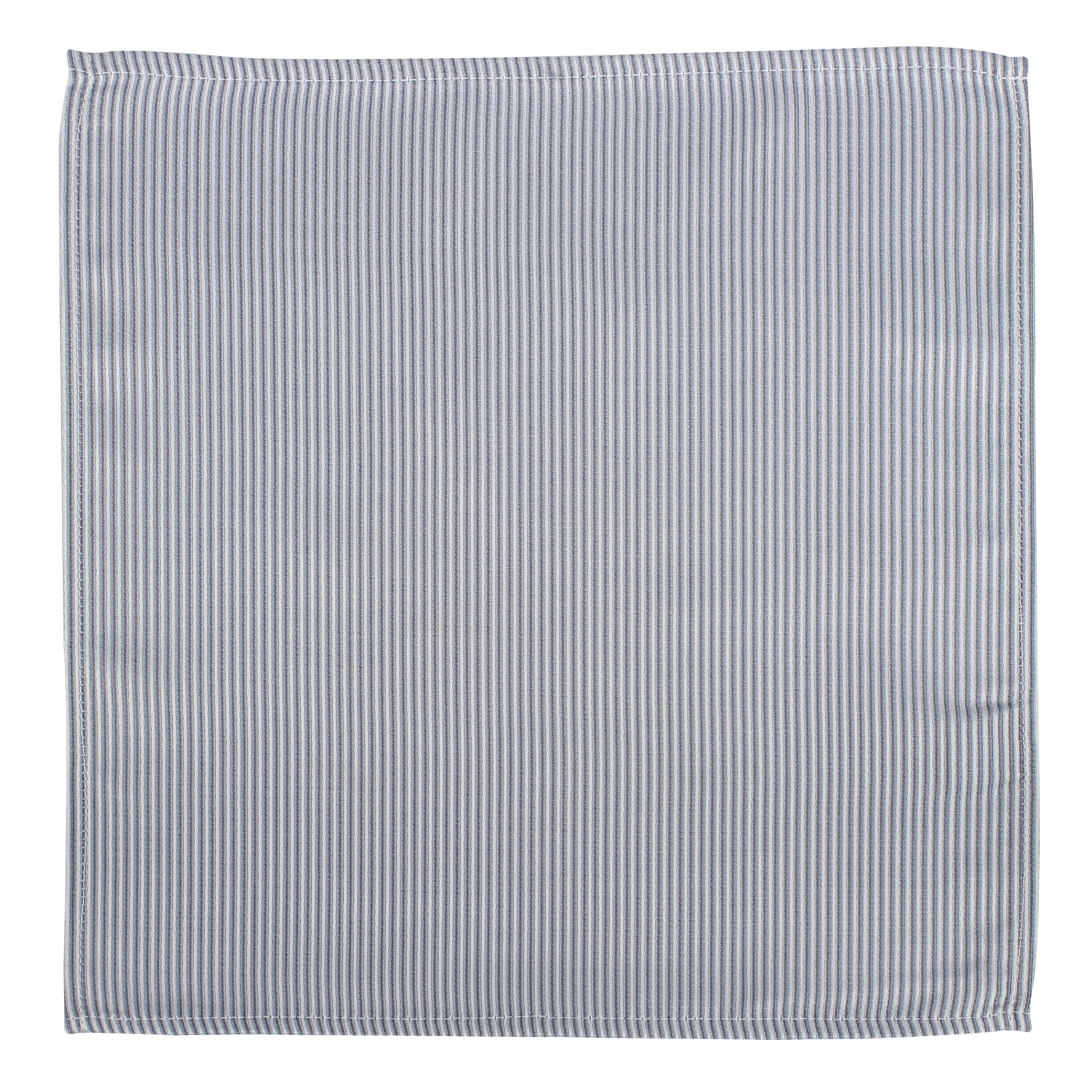 Kovove Silver Striped Pocket Square For Men