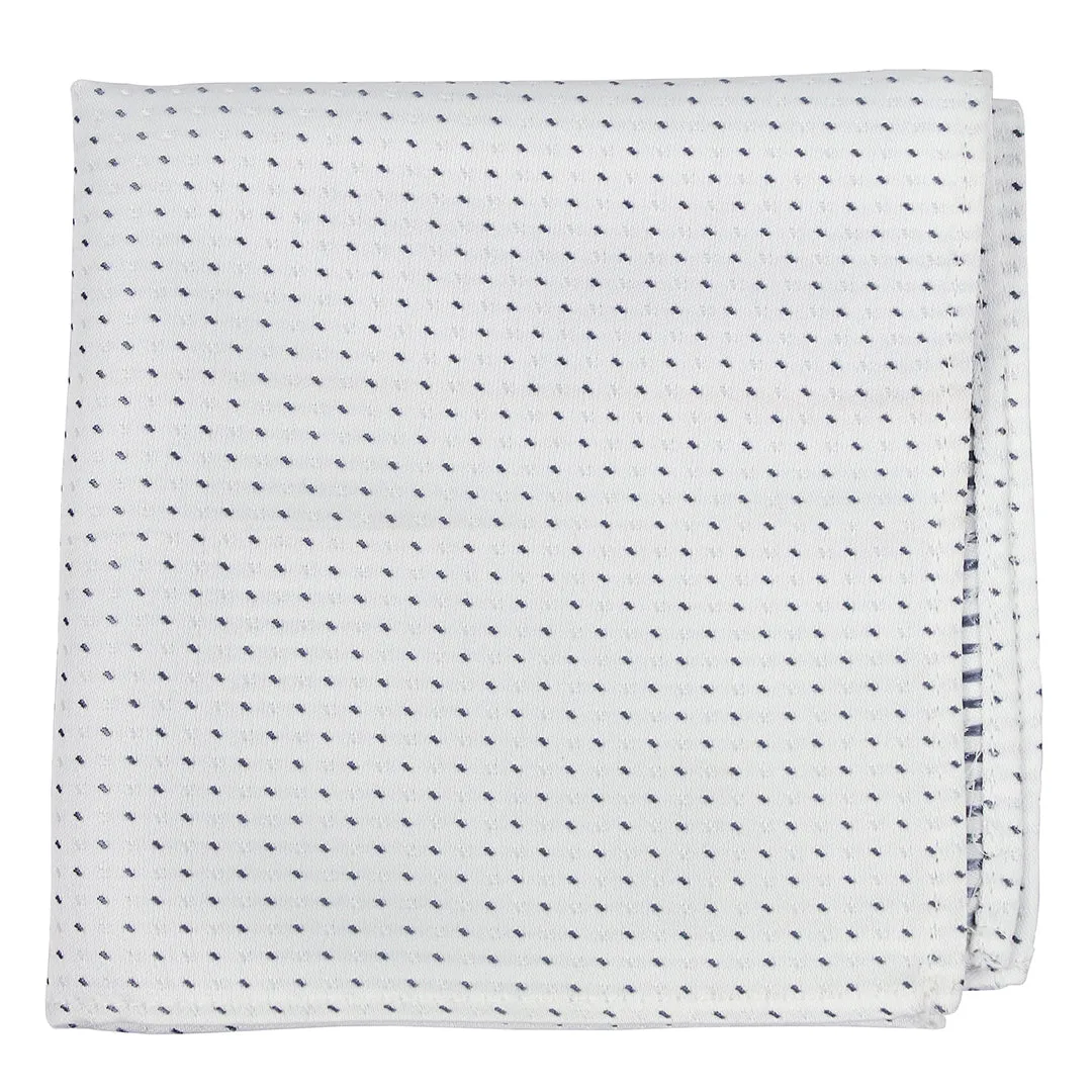 Kovove The Abstract Dash Line White & Grey Pocket Square For Men