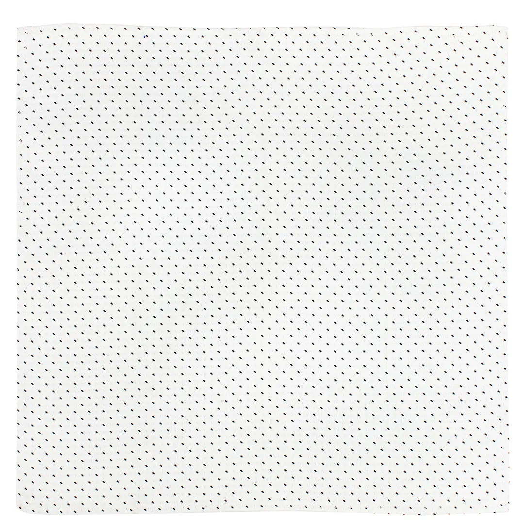 Kovove The Abstract Dash Line White Pocket Square For Men