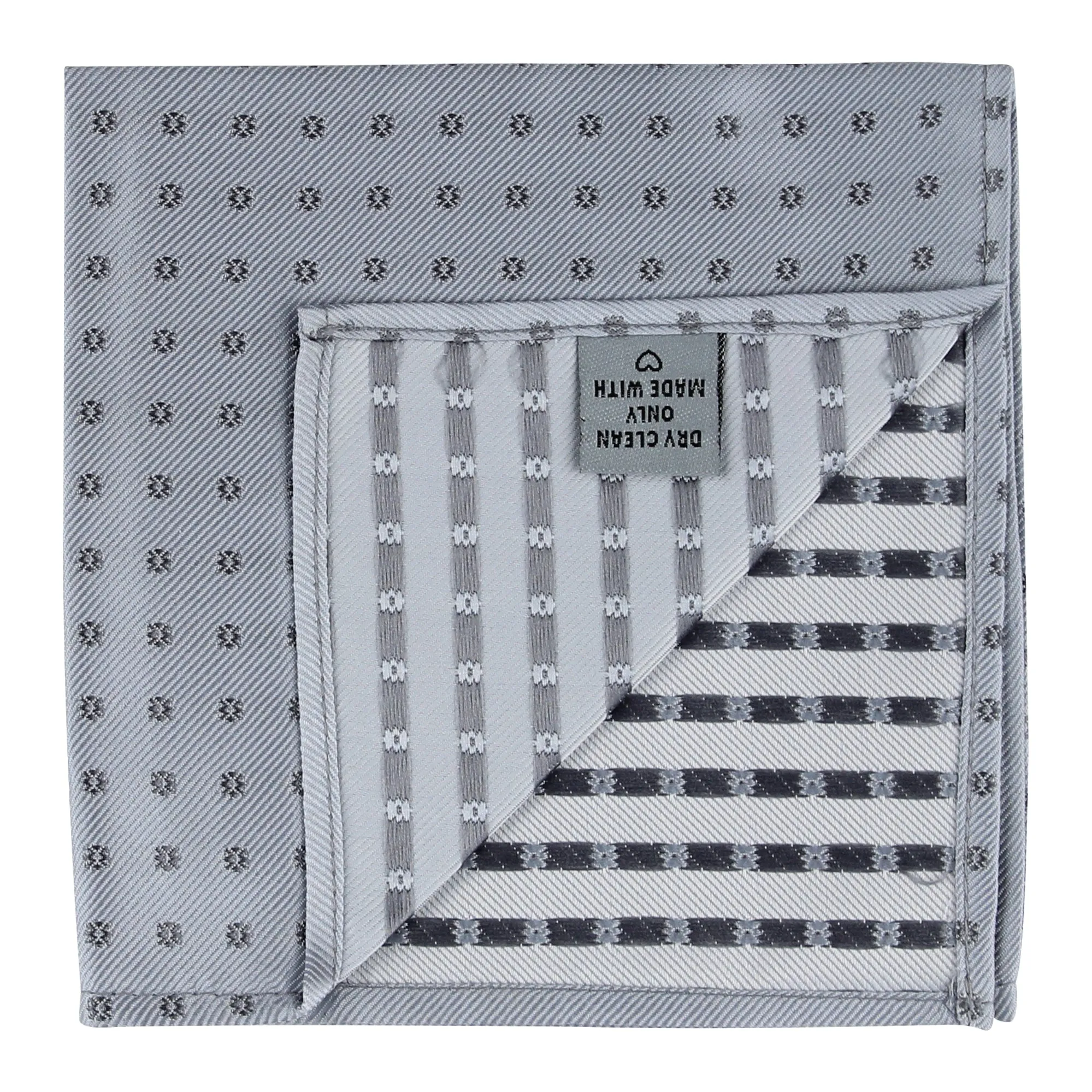 Kovove The Abstract Polka Fusion Grey Pocket Square For Men