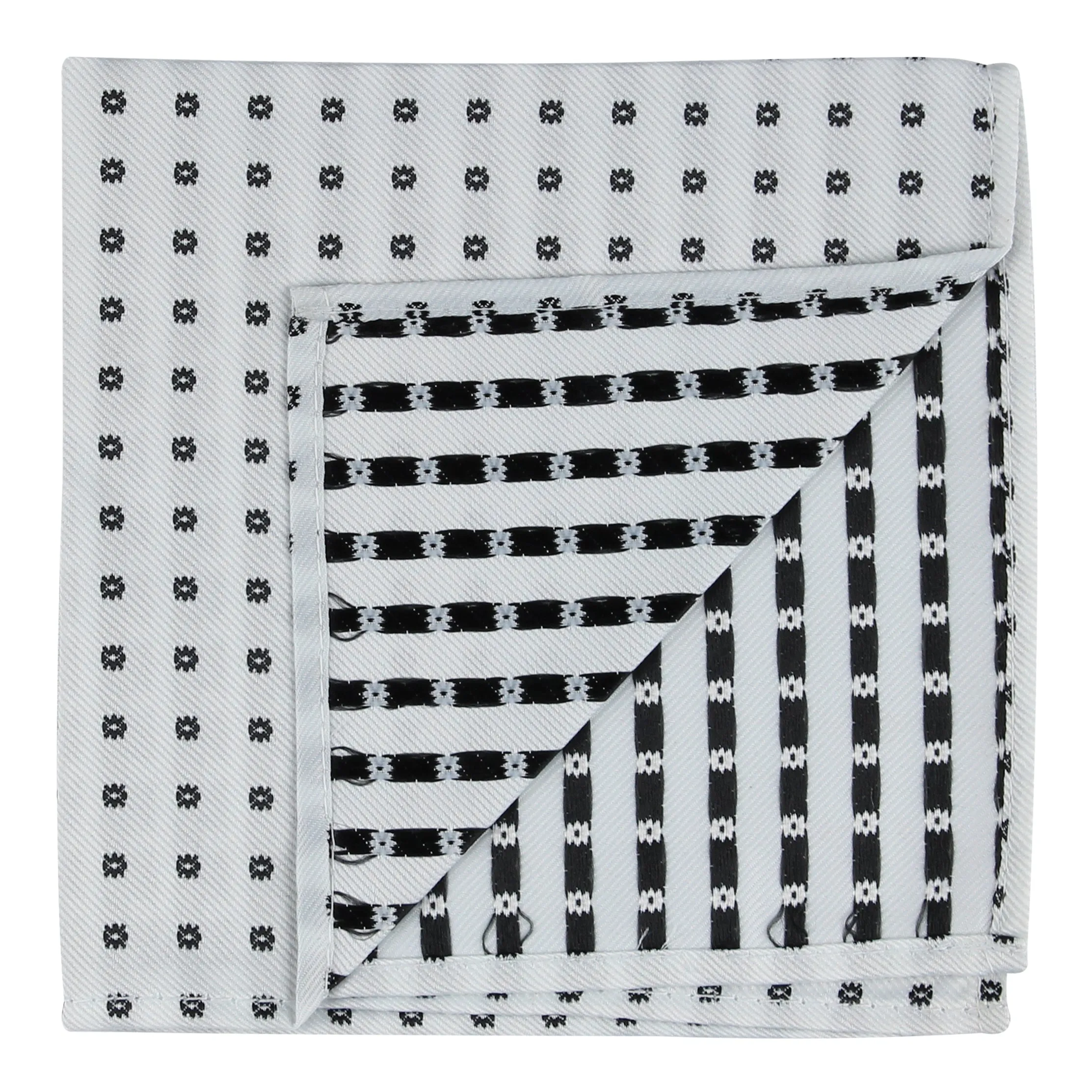 Kovove The Abstract Polka Fusion White Pocket Square For Men