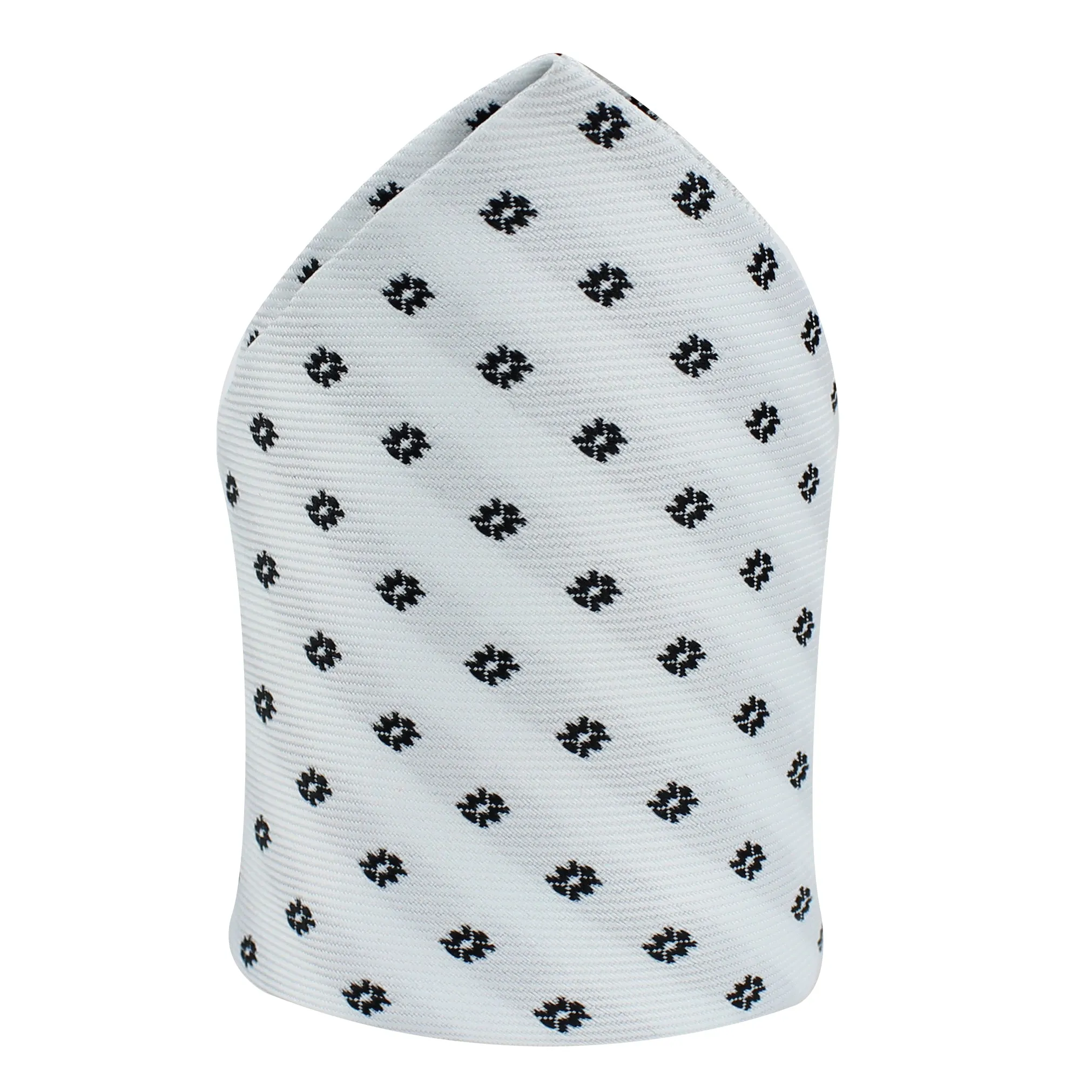 Kovove The Abstract Polka Fusion White Pocket Square For Men