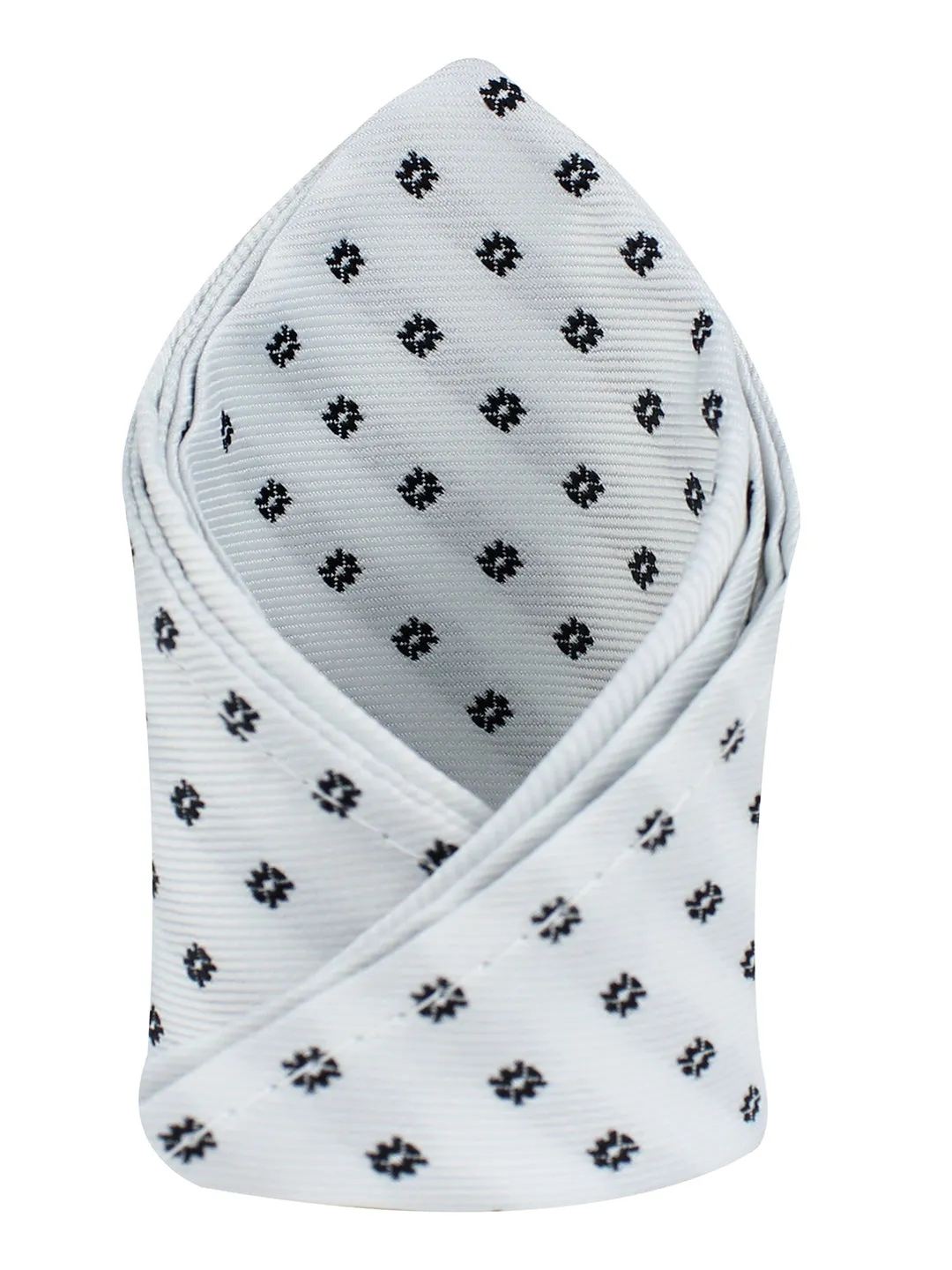 Kovove The Abstract Polka Fusion White Pocket Square For Men