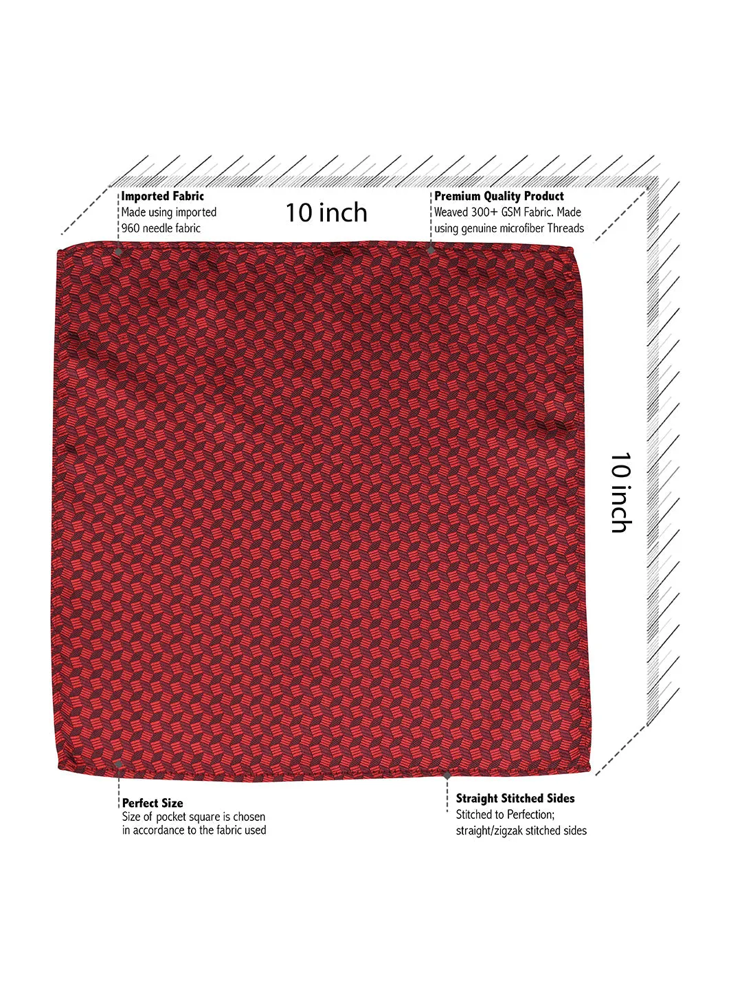 Kovove The Abstractzoid Red Pocket Square For Men