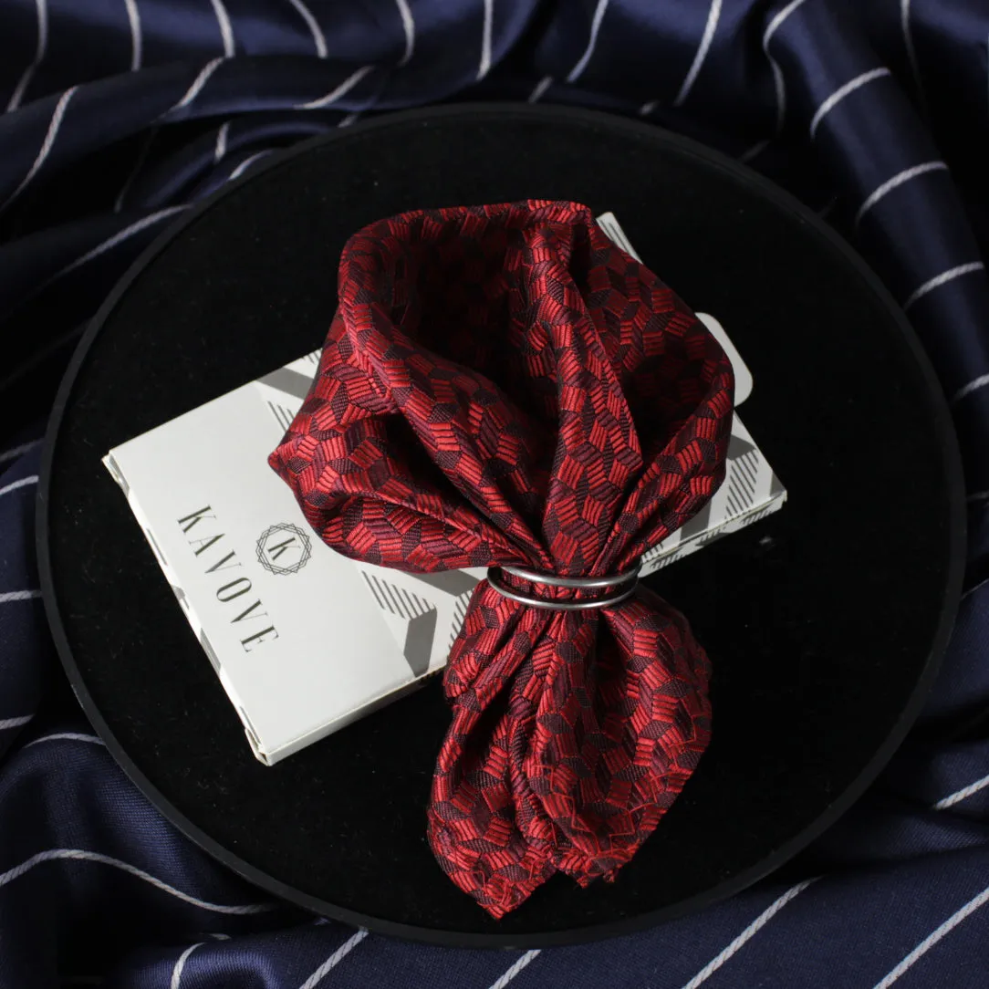 Kovove The Abstractzoid Red Pocket Square For Men