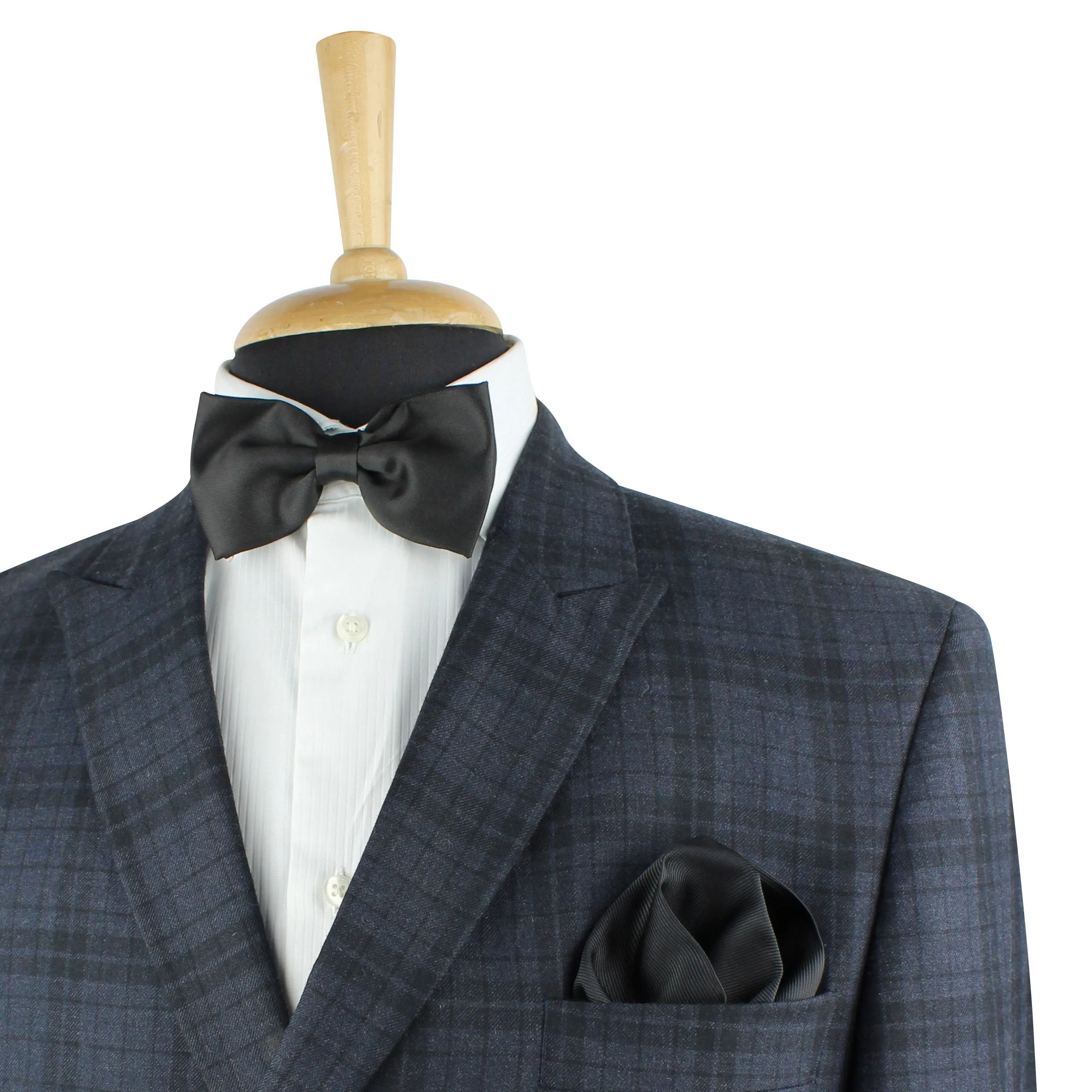 Kovove The Appealing Self Striped Black Pocket Square For Men