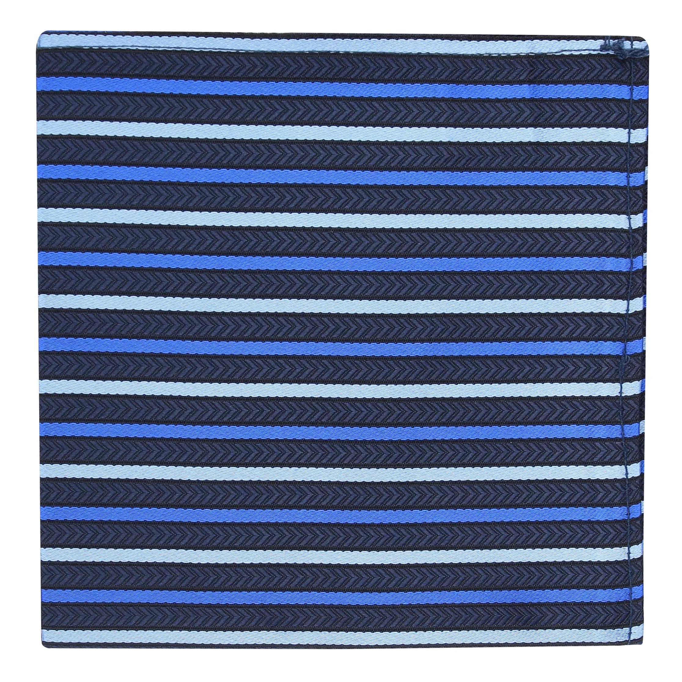 Kovove The Arrow Striped  Blue Pocket Square For Men