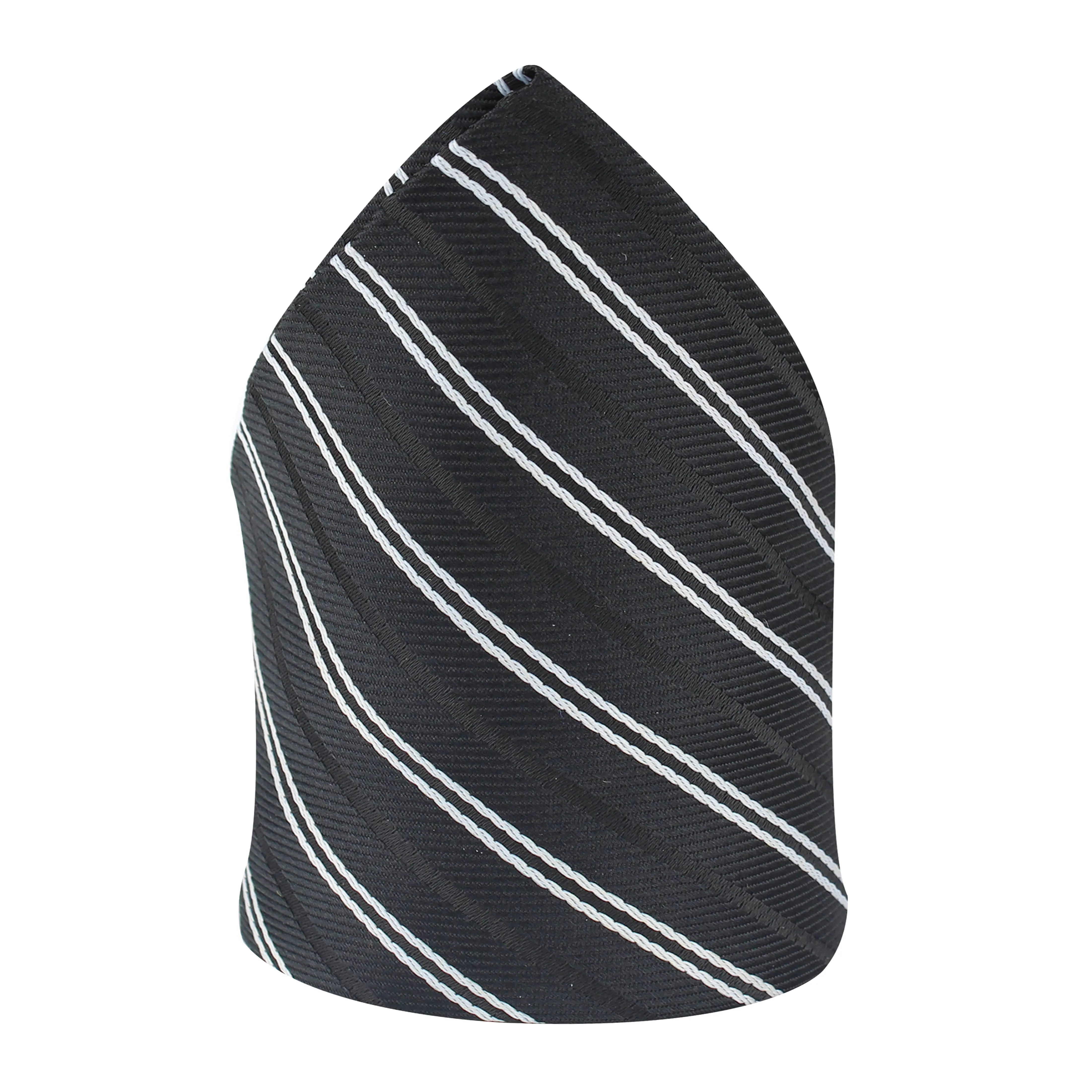 Kovove The Black Treat Striped Pocket Square For Men