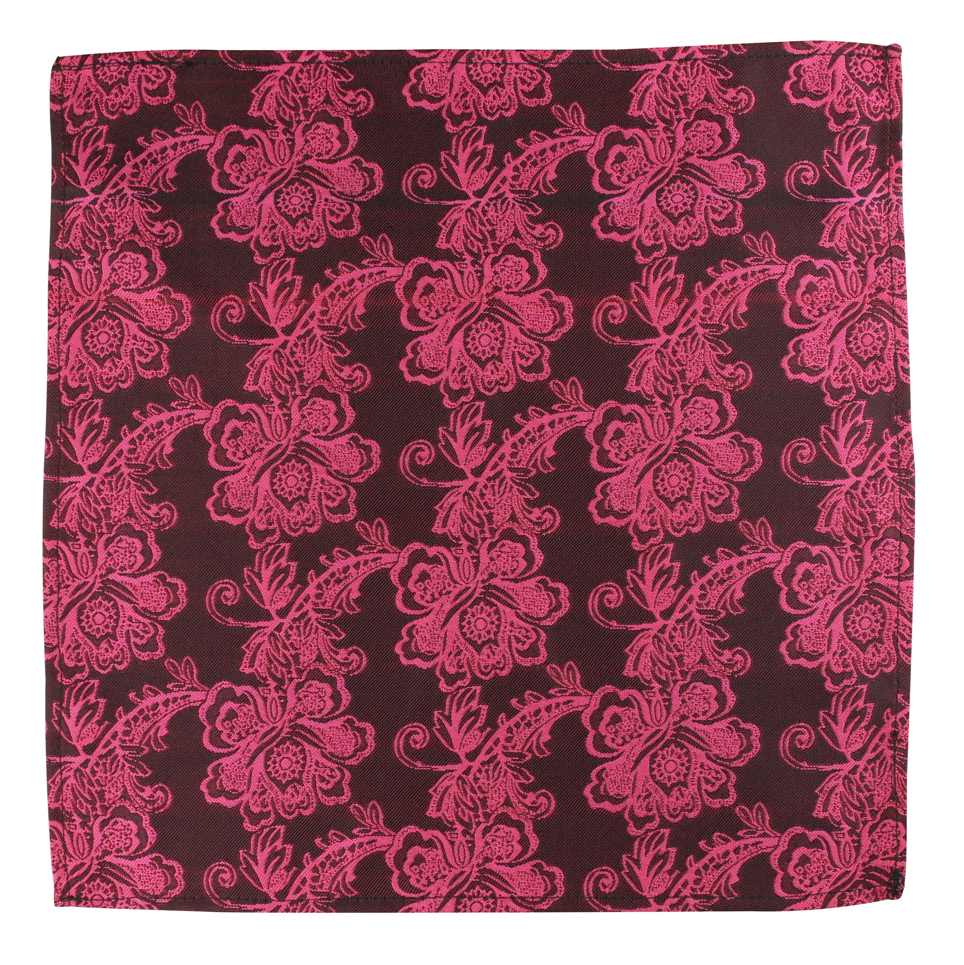 Kovove The Blooming Floral Maroon Pocket Square For Men