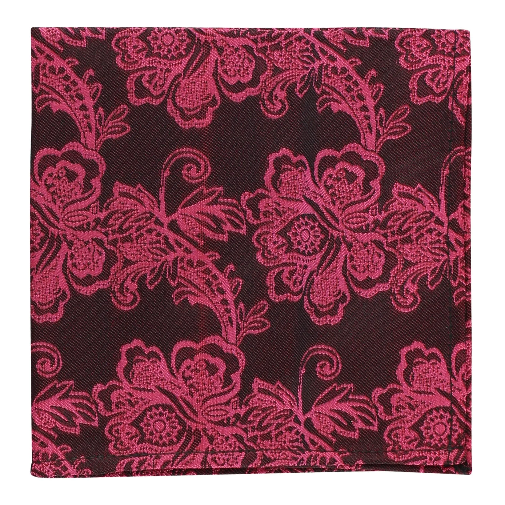 Kovove The Blooming Floral Maroon Pocket Square For Men