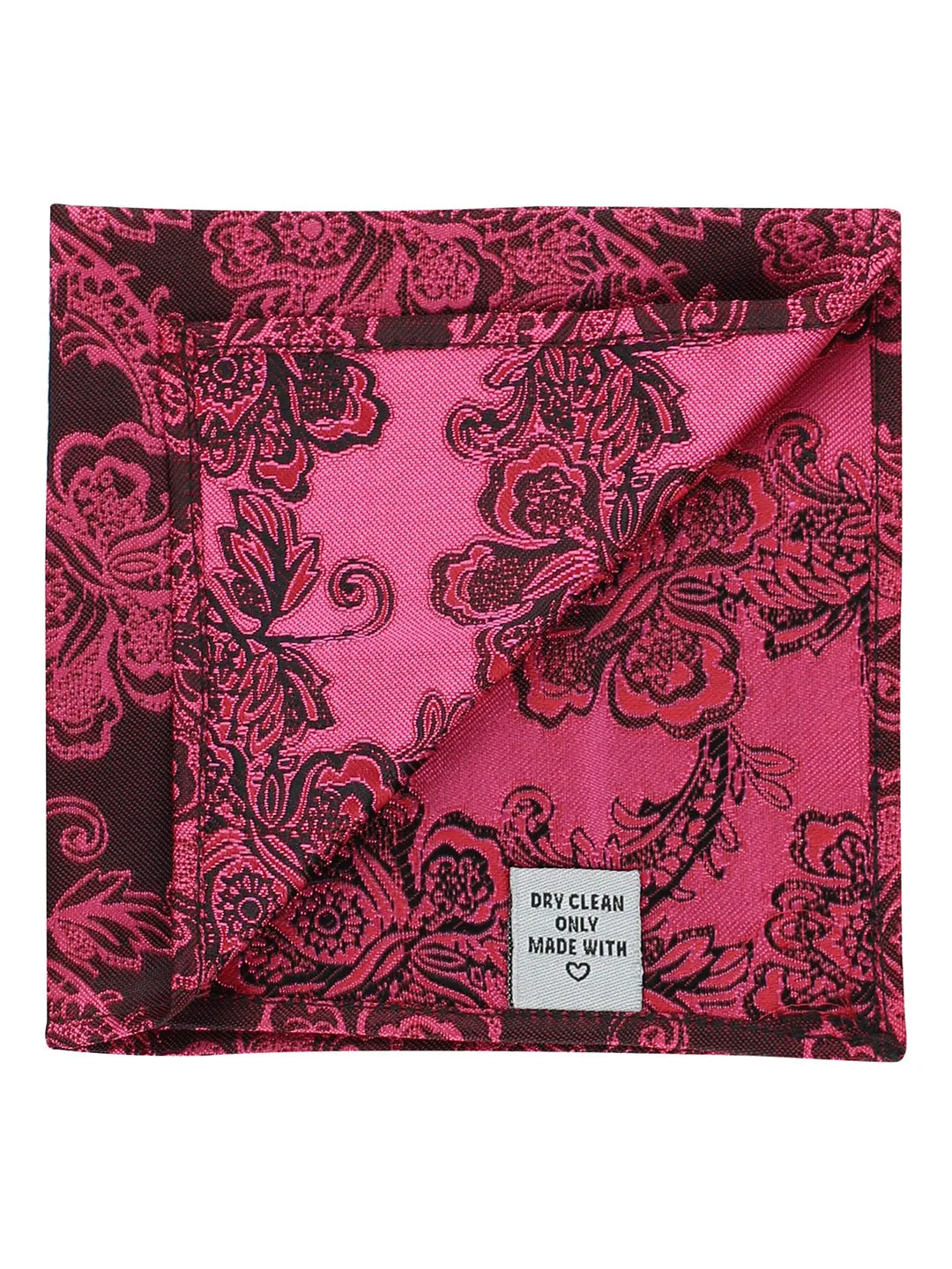 Kovove The Blooming Floral Maroon Pocket Square For Men