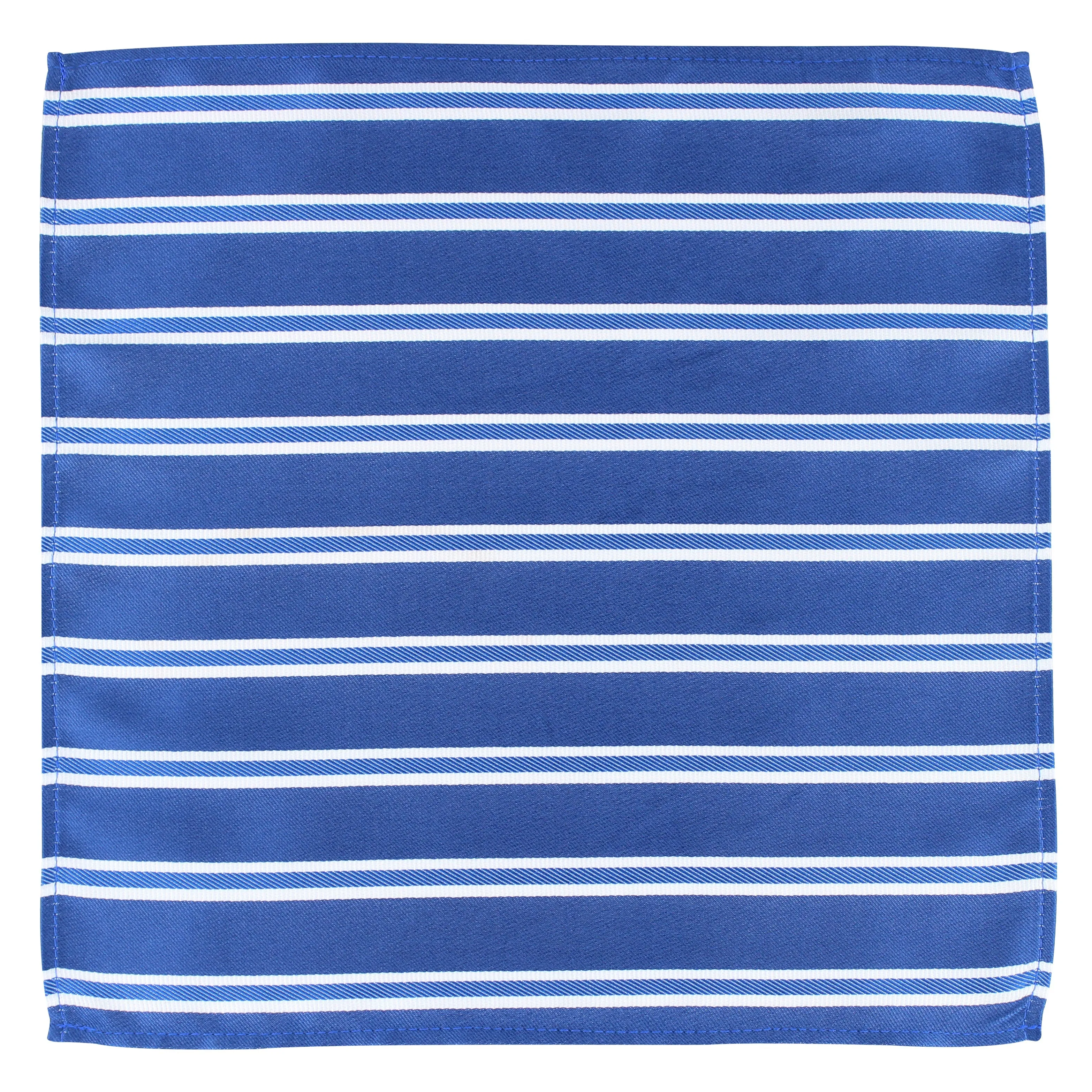 Kovove The Blue Ocean Striped Blue Pocket Square For Men