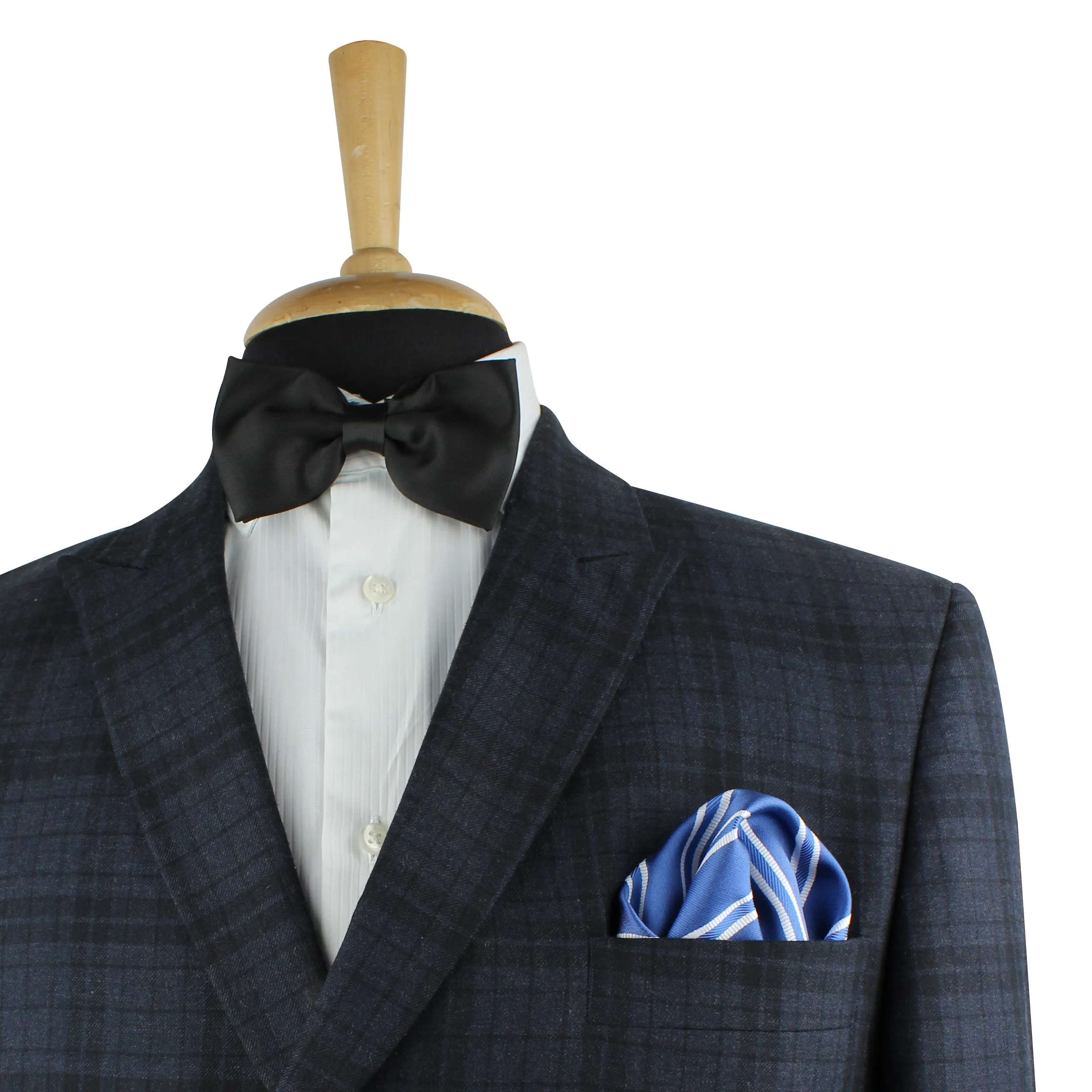 Kovove The Blue Ocean Striped Blue Pocket Square For Men