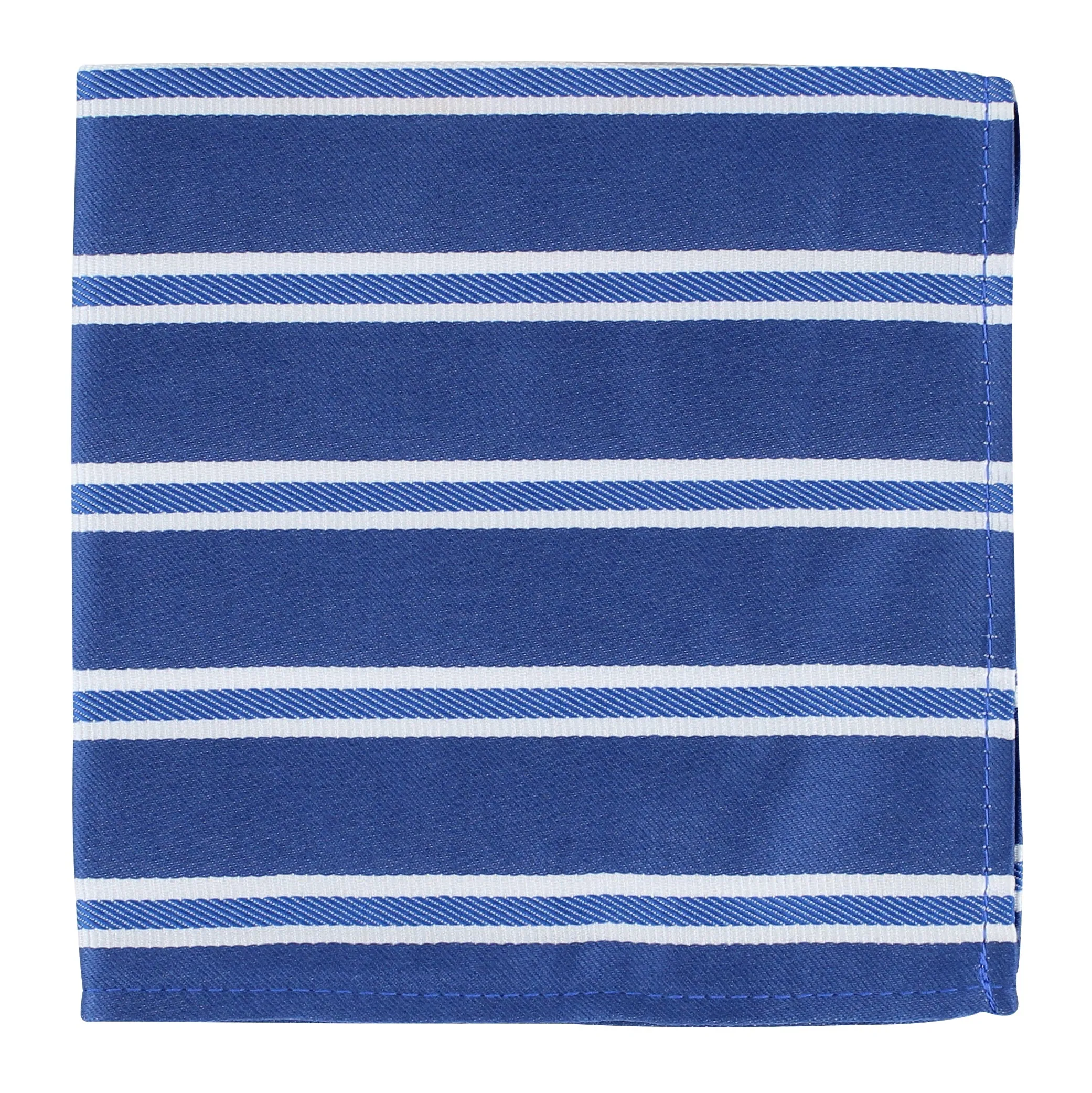 Kovove The Blue Ocean Striped Blue Pocket Square For Men