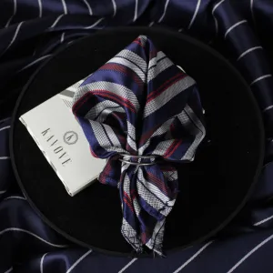 Kovove The Classy Striped Blue Pocket Square