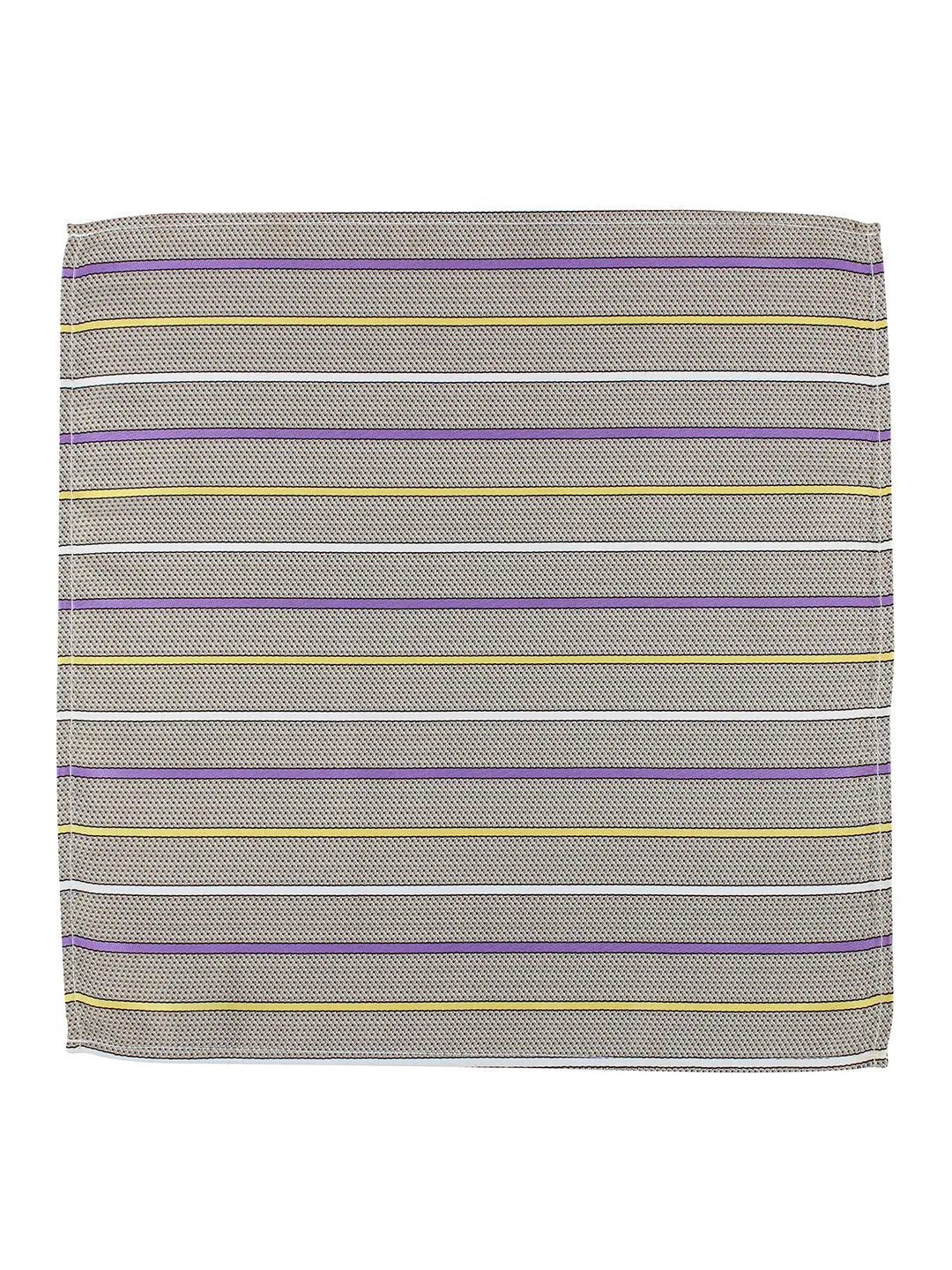 Kovove The Delightful Striped Grey Pocket Square For Men