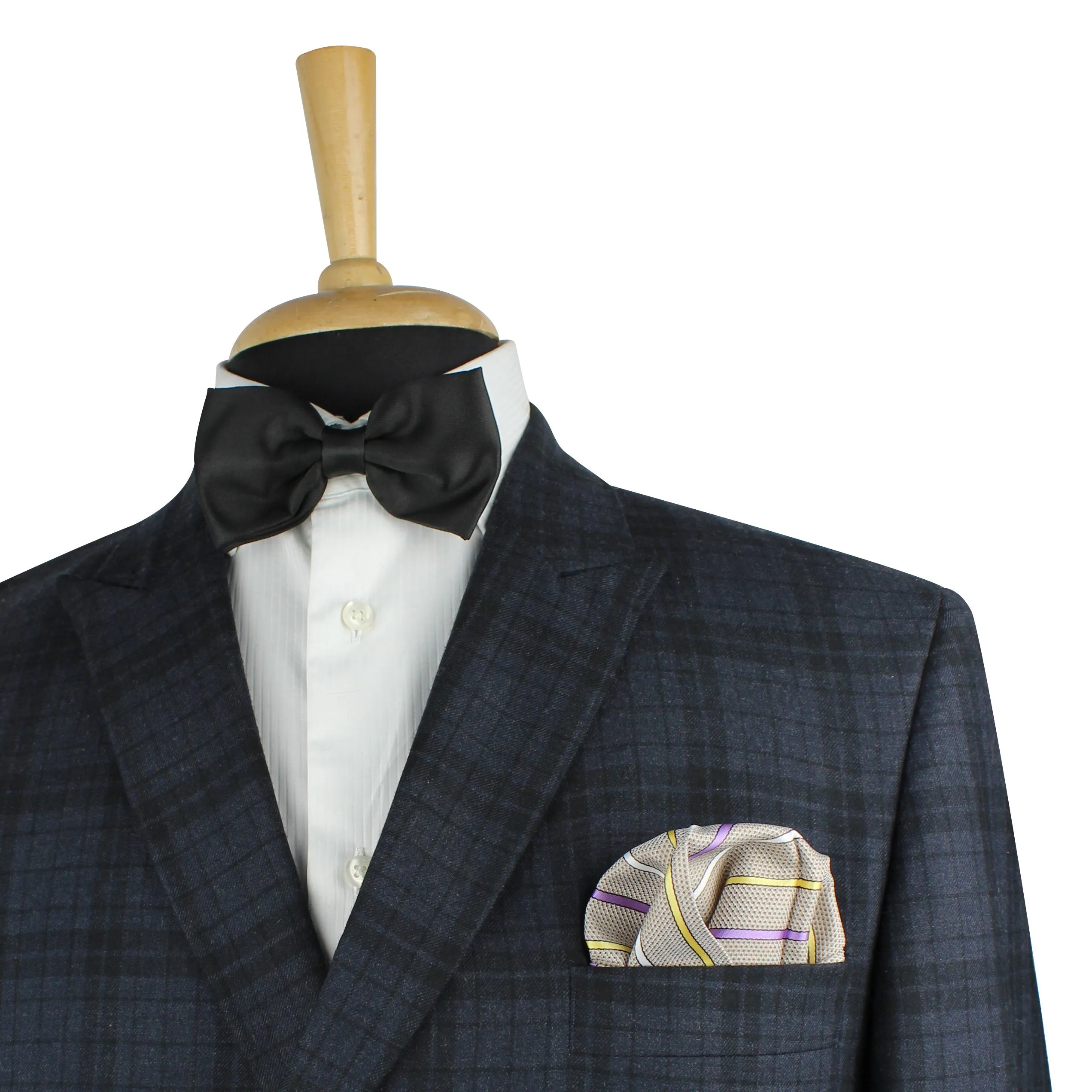 Kovove The Delightful Striped Grey Pocket Square For Men