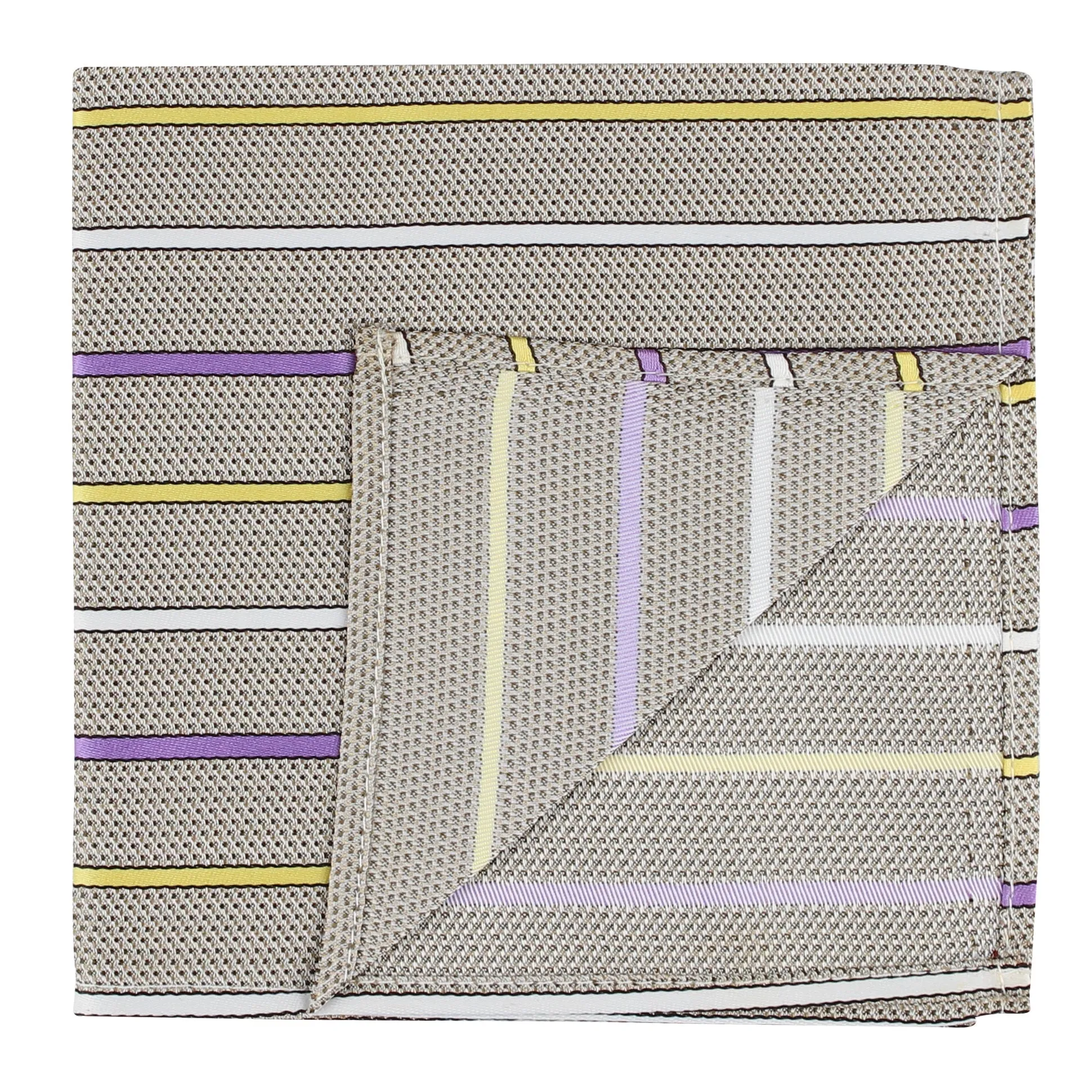 Kovove The Delightful Striped Grey Pocket Square For Men