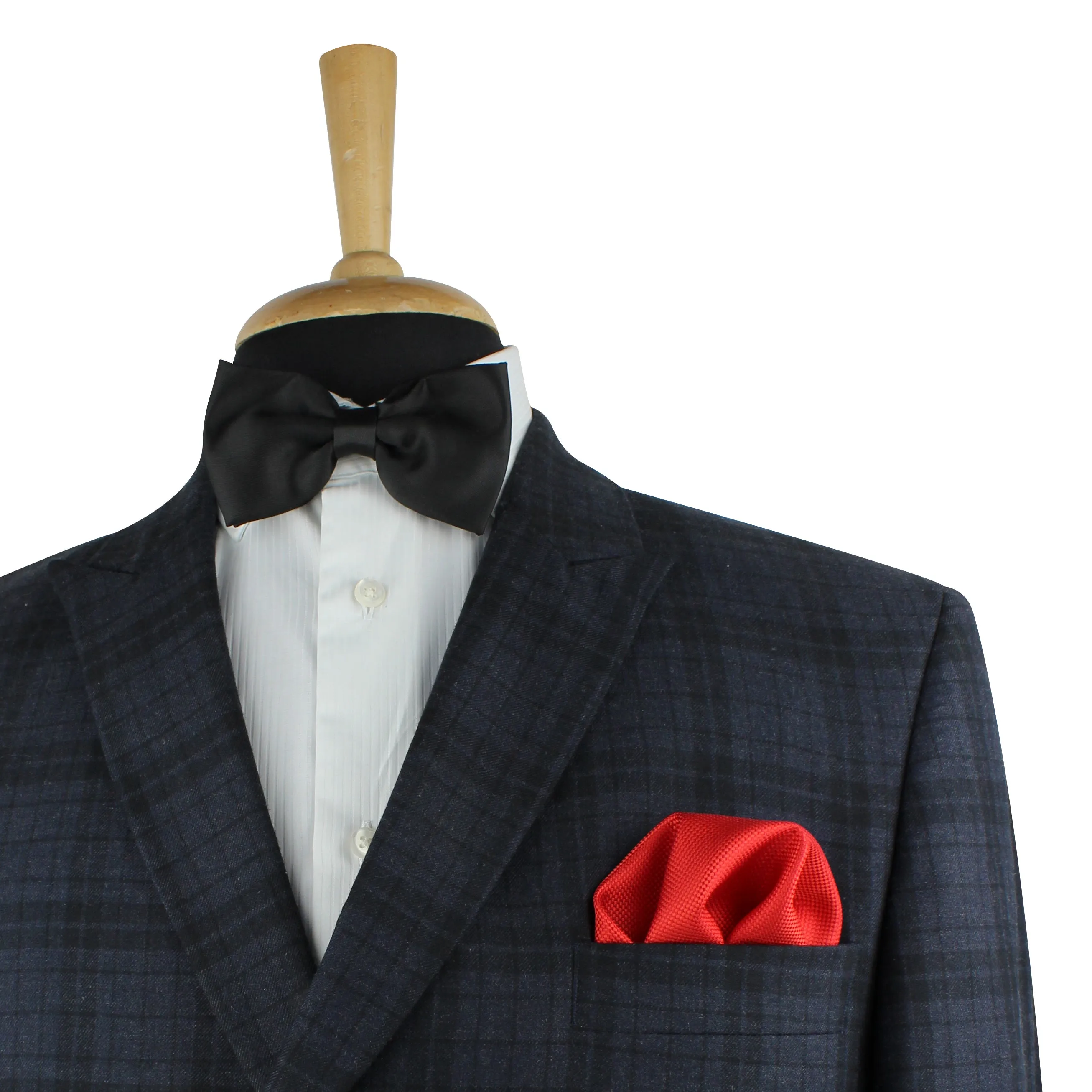 Kovove The Elegant Self Checkered Cherry Red Pocket Square For Men