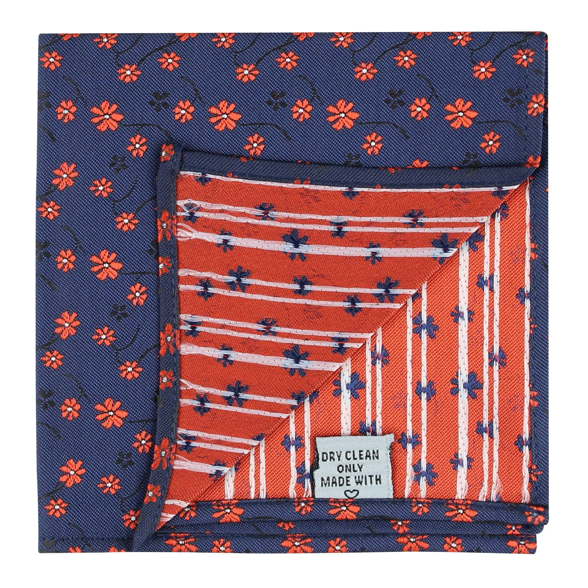 Kovove The Enchanting Floral Blue Pocket Square For Men