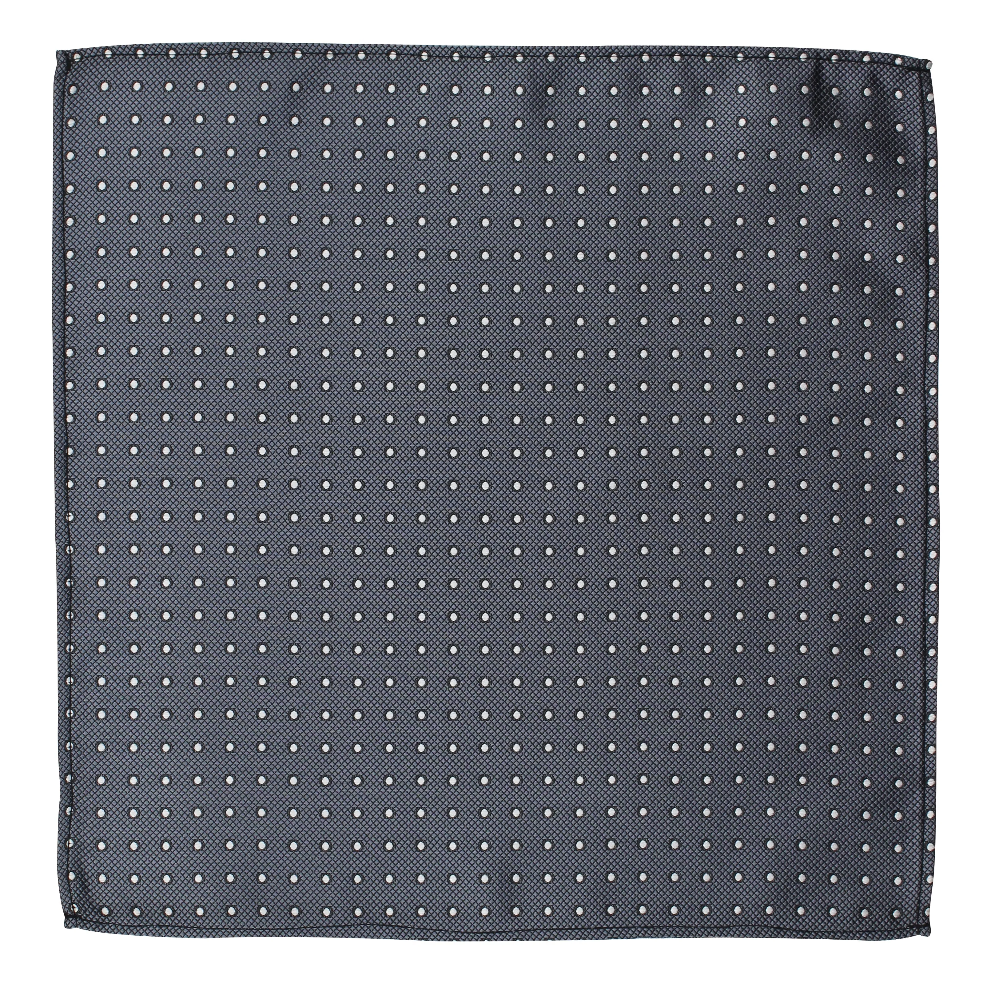 Kovove The Enchanting Polka Dot Dark Grey Pocket Square For Men