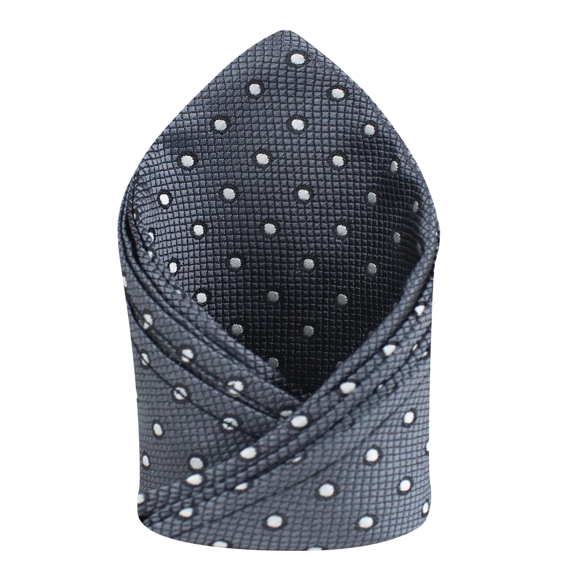 Kovove The Enchanting Polka Dot Dark Grey Pocket Square For Men