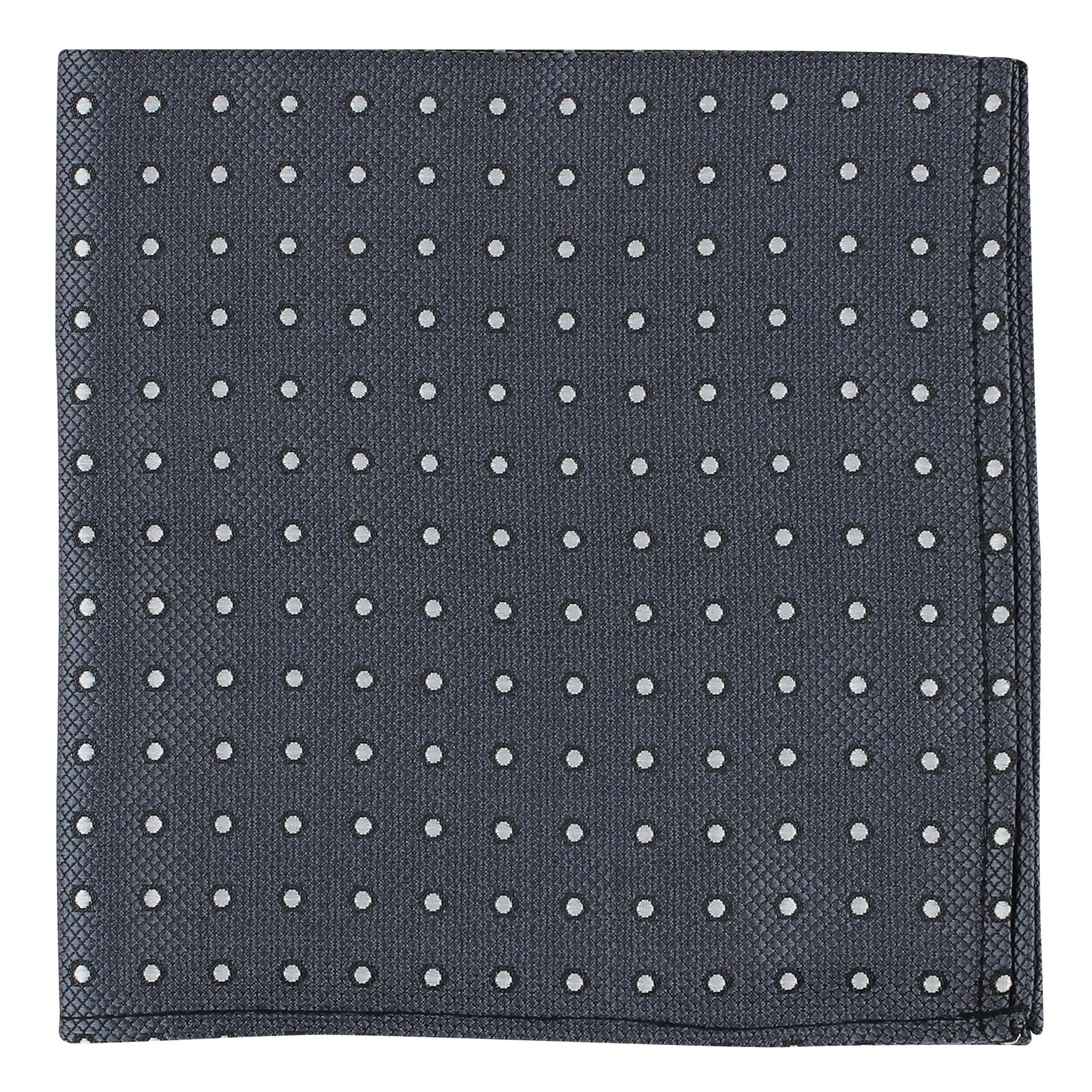 Kovove The Enchanting Polka Dot Dark Grey Pocket Square For Men