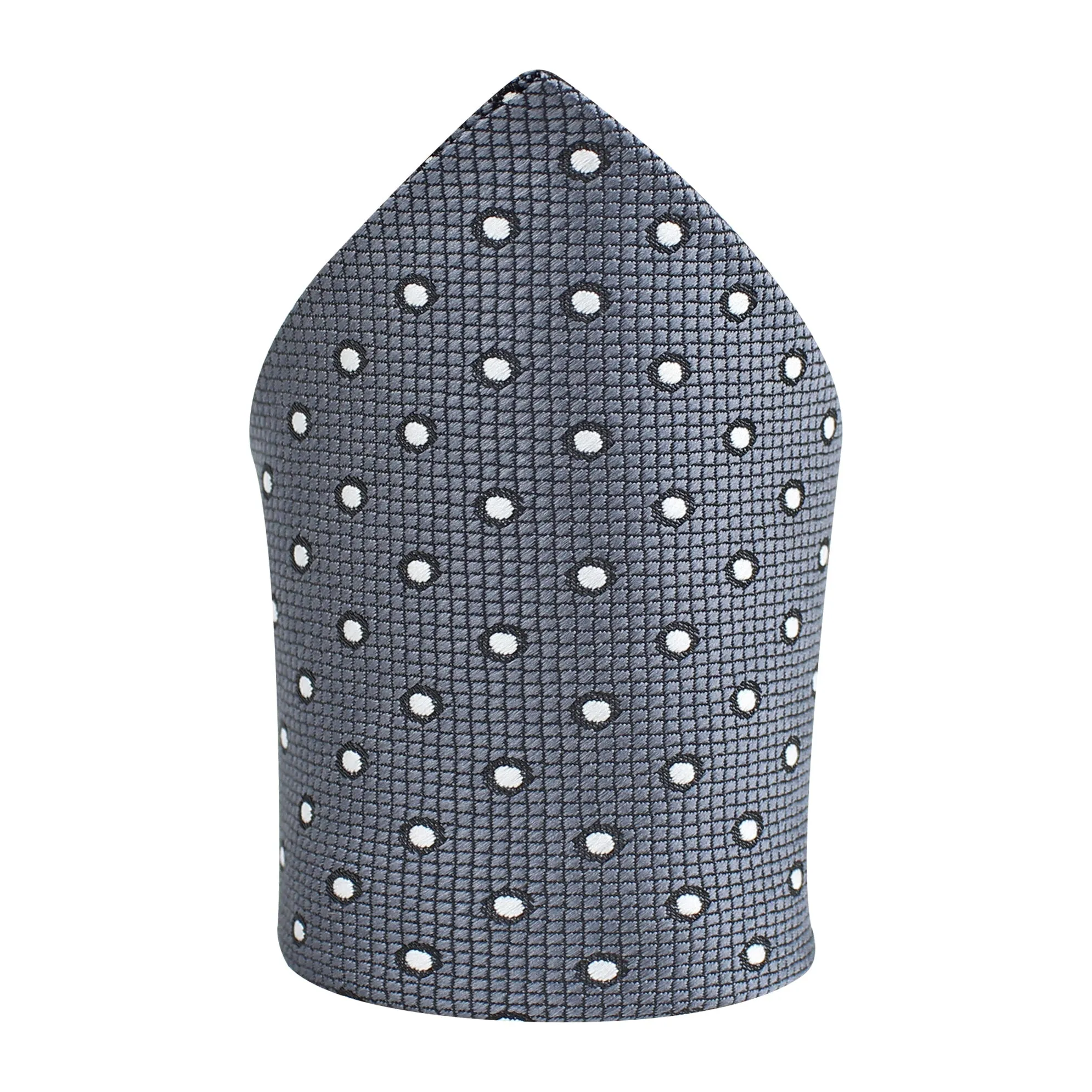 Kovove The Enchanting Polka Dot Dark Grey Pocket Square For Men