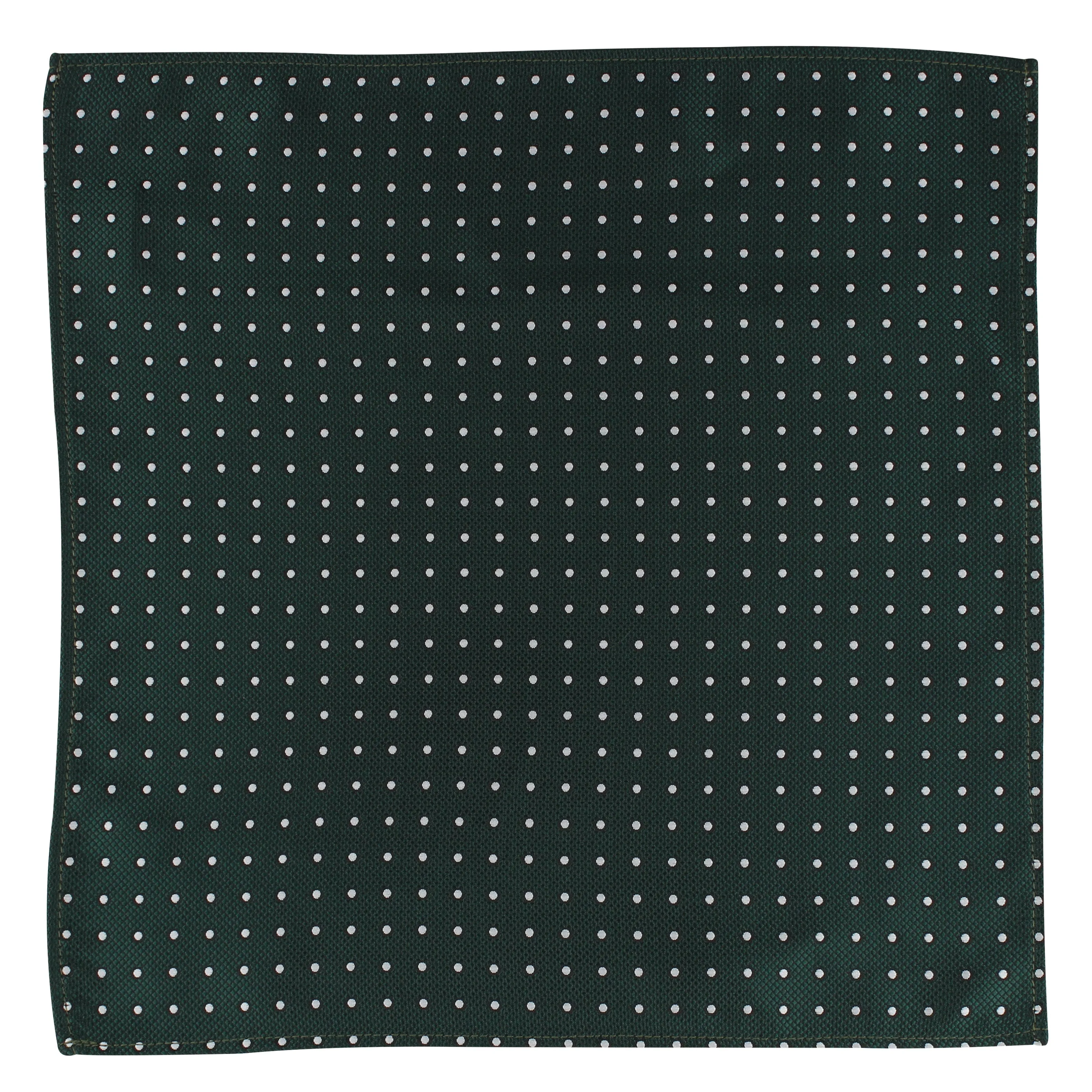 Kovove The Enchanting Polka Dot Green Pocket Square For Men