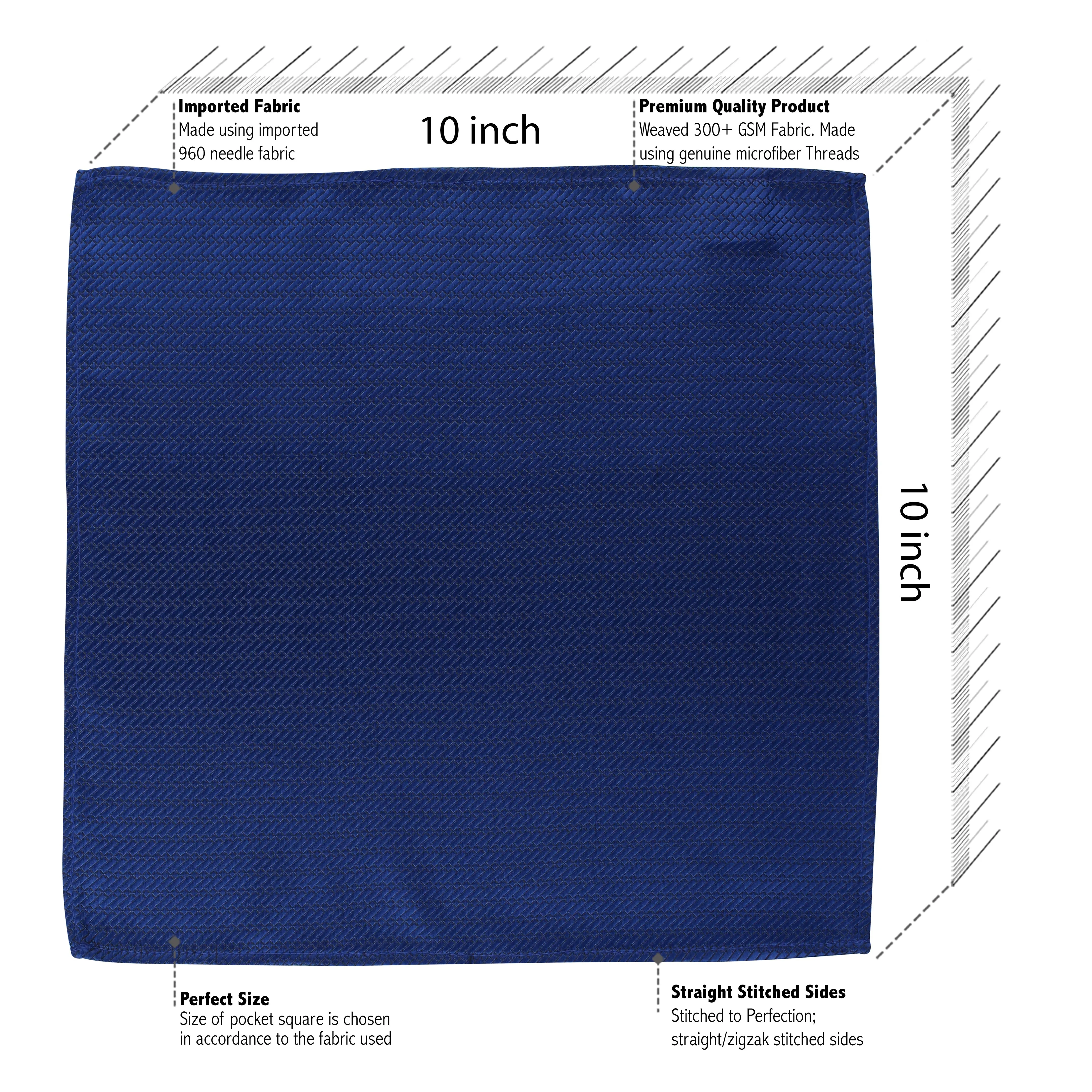 Kovove The Energise Self Pattern Blue Pocket Square For Men