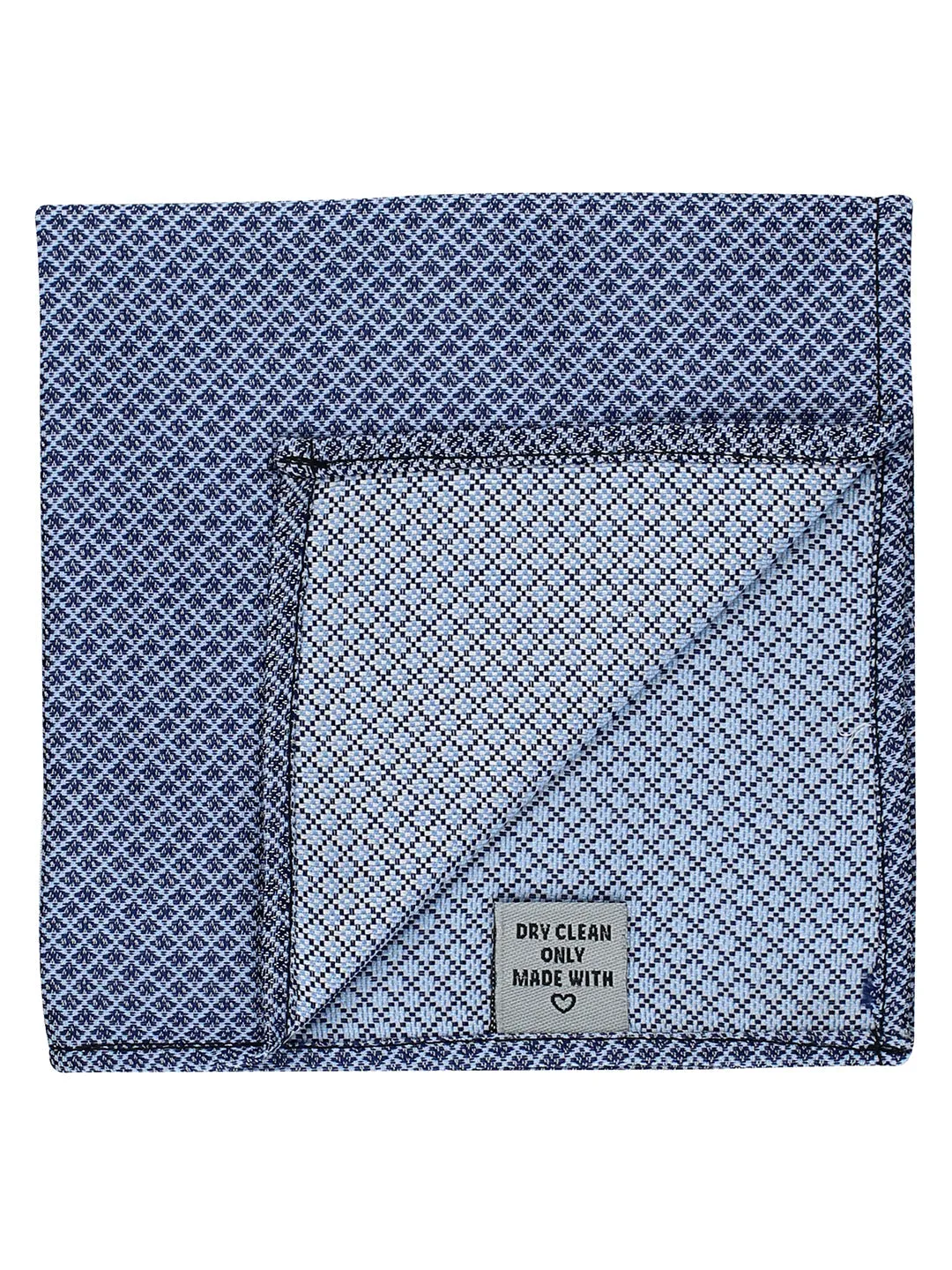 Kovove The Essentials Checkered Blue Pocket Square For Men