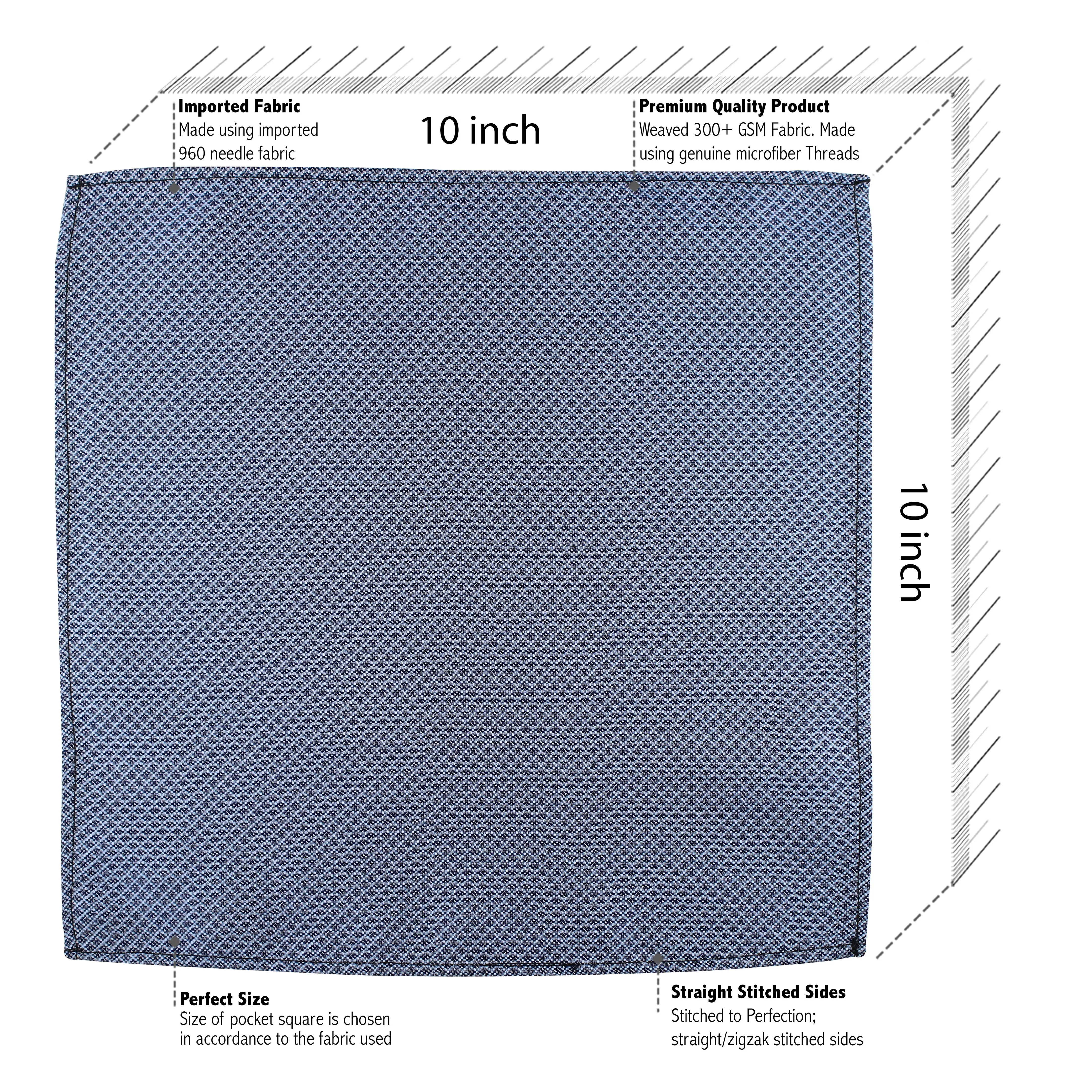 Kovove The Essentials Checkered Blue Pocket Square For Men