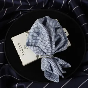 Kovove The Essentials Checkered Blue Pocket Square For Men