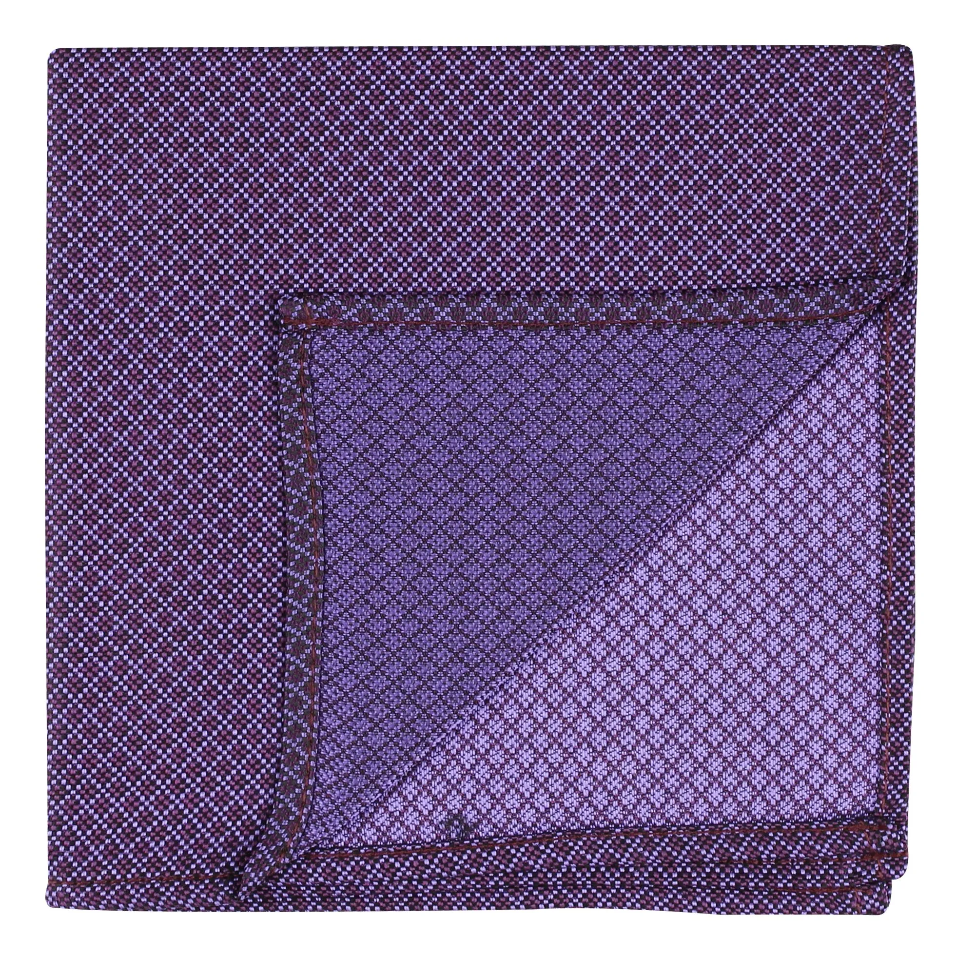 Kovove The Essentials Checkered Purple Pocket Square For Men