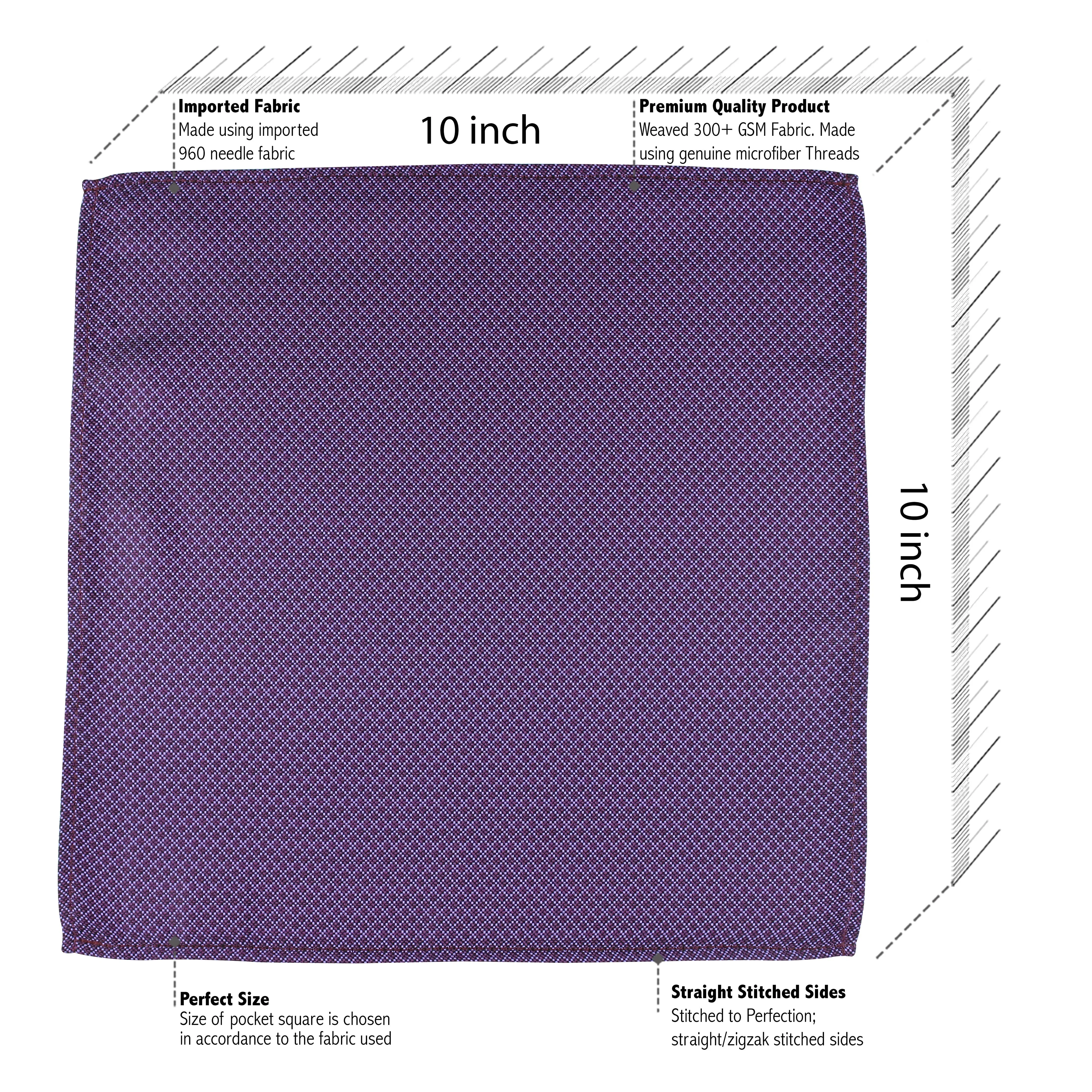 Kovove The Essentials Checkered Purple Pocket Square For Men