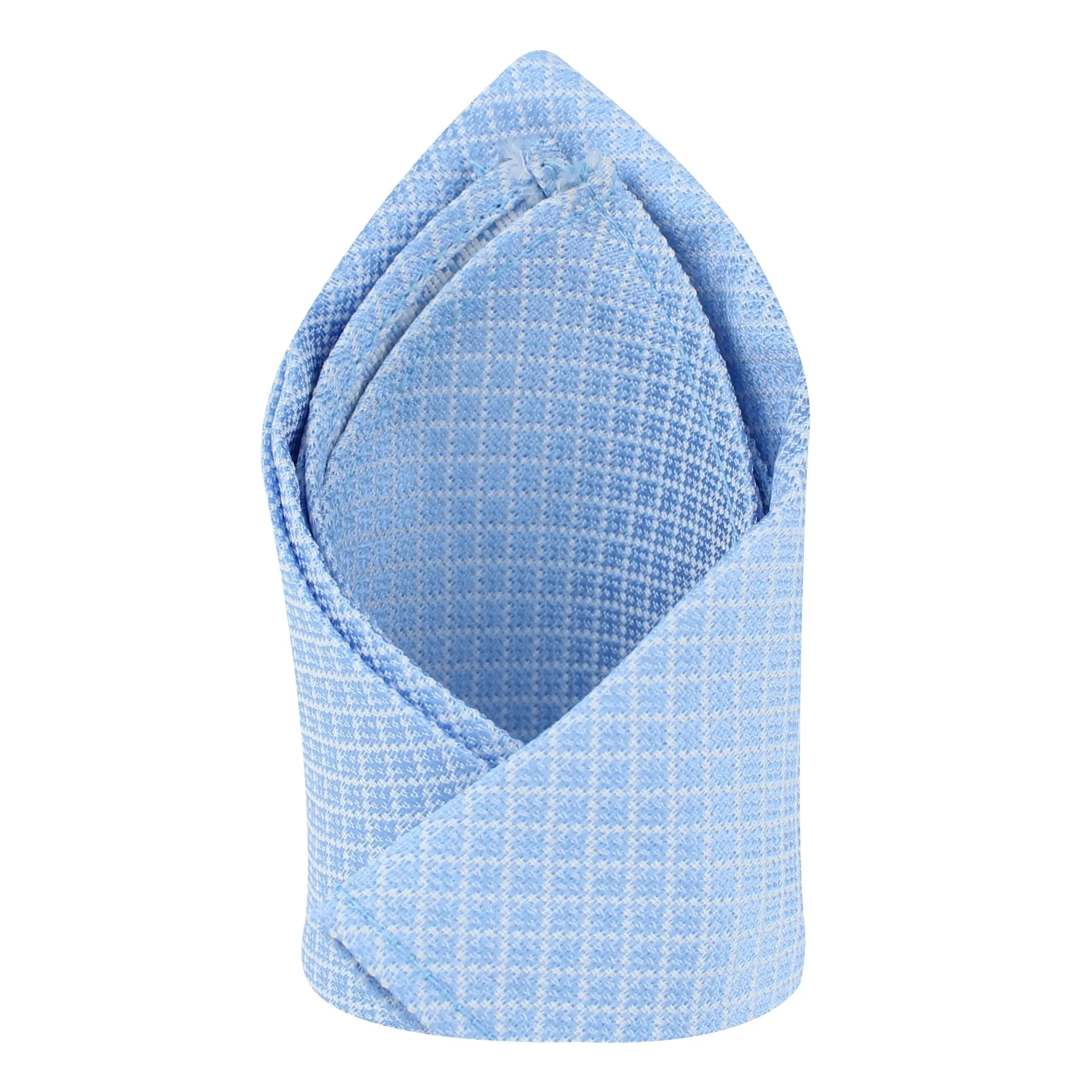 Kovove The Essentials Checkered Sky Blue Pocket Square For Men